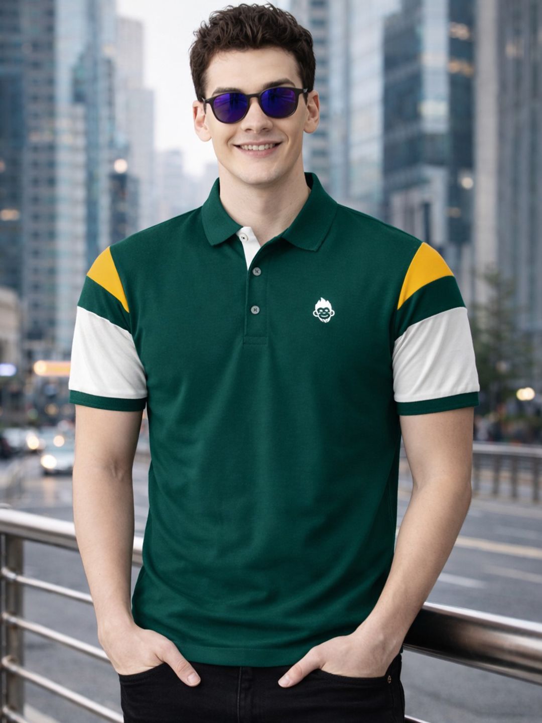 BHABHADBHUT Men Polo Collar T-shirt