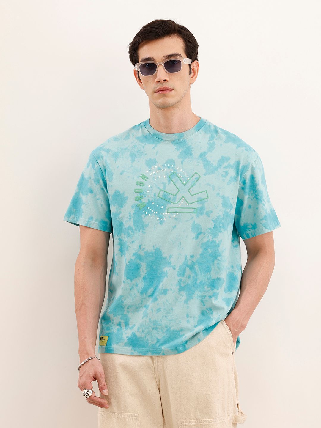 WROGN Pure Cotton Dyed Oversized T-shirt