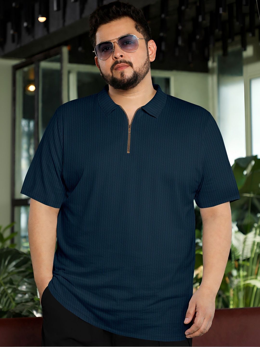 HAPPY KHAJANA Men Polo Collar T-shirt