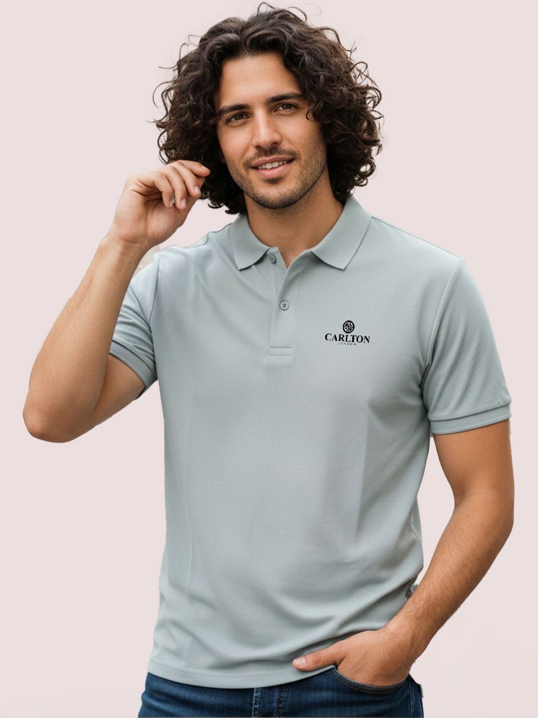 Carlton London Men Printed Polo Collar T-shirt