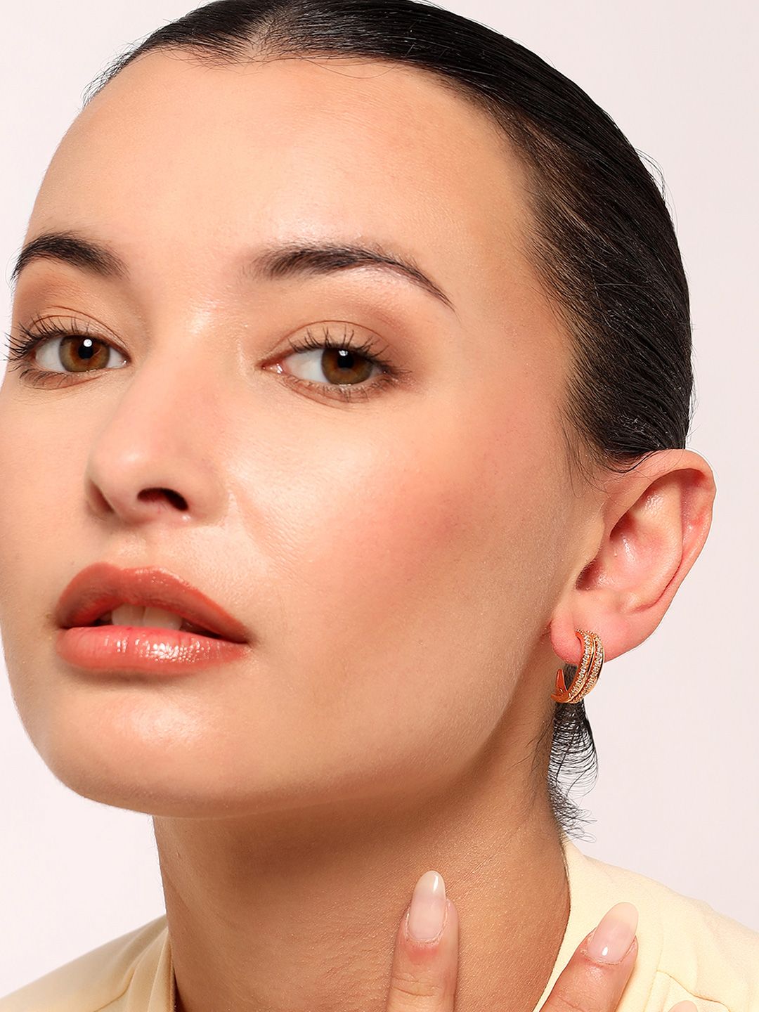 Nilu's Collection Geometric Half Hoop Earrings