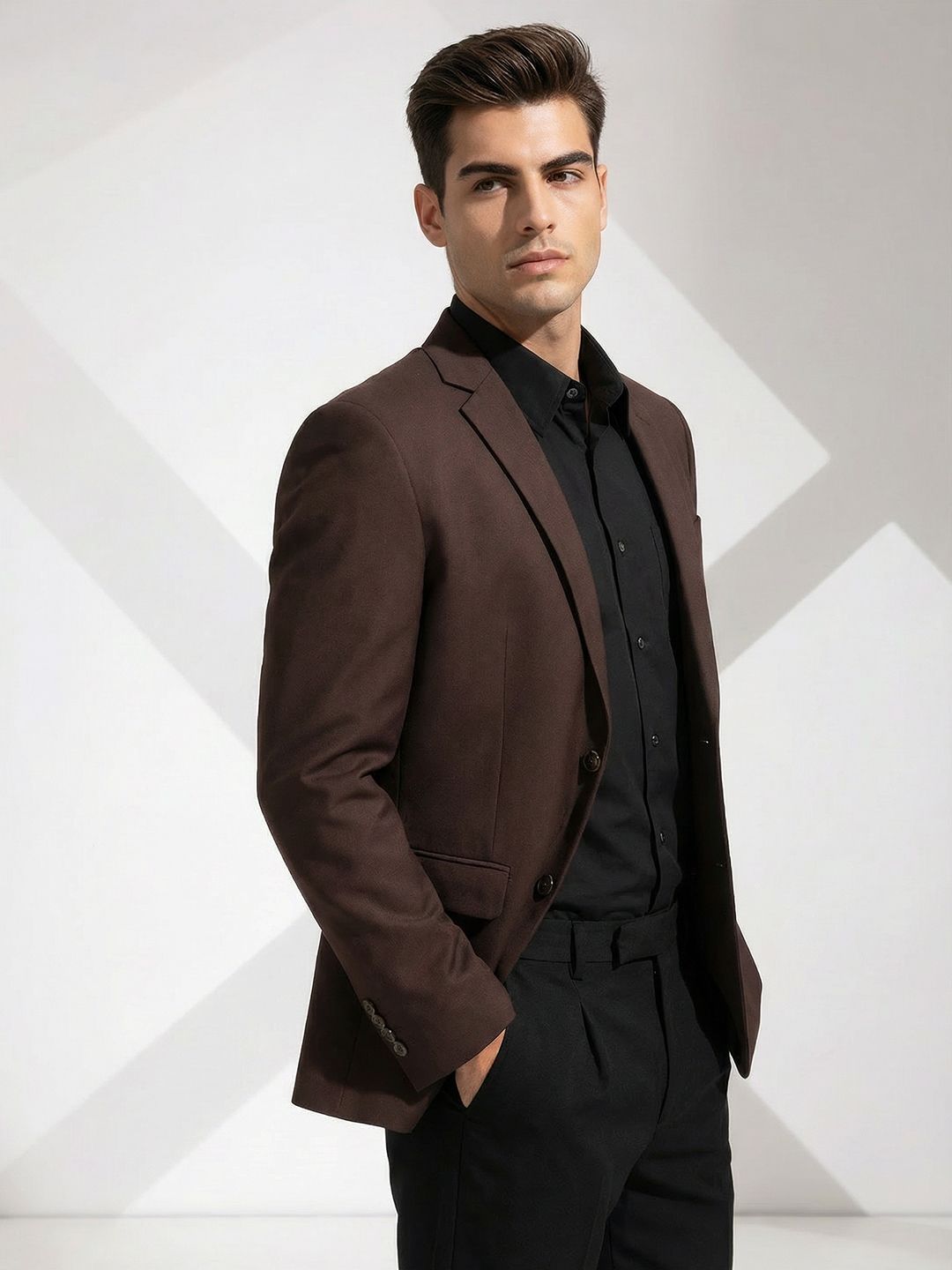 INVICTUS INVICTUS Single-Breasted Slim Fit Formal Blazer