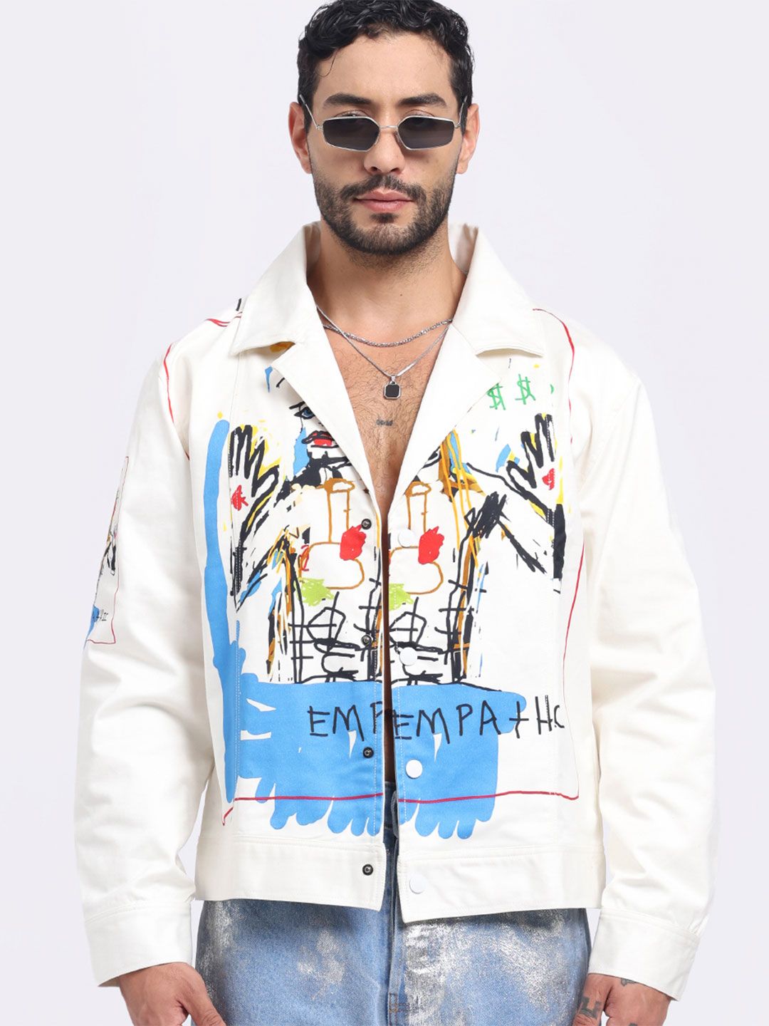AURGE Men Spread Collar Long Sleeves Jacket