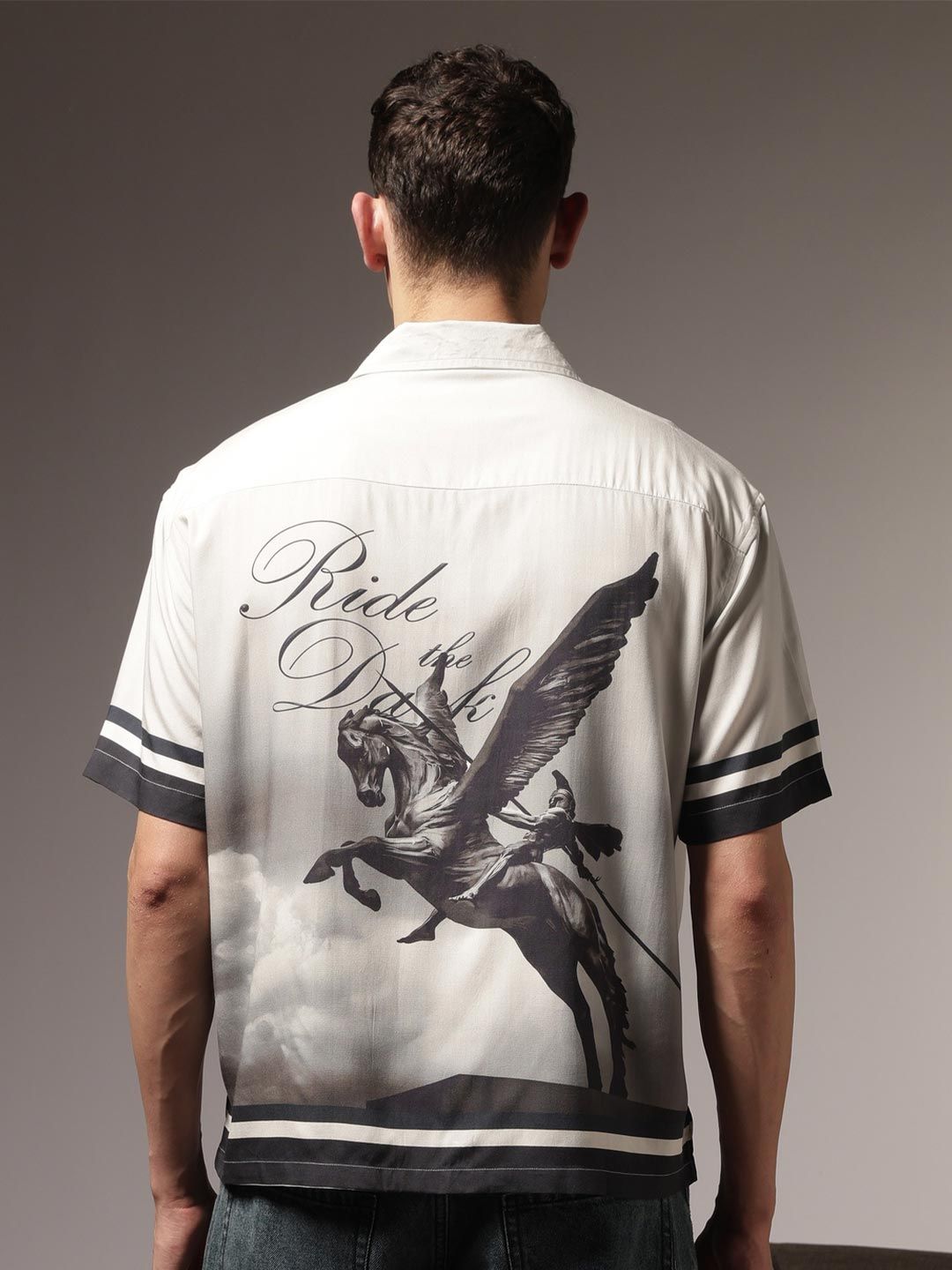 Eszett Ride Oversized Graphic Cotton Short Sleeves Fit Shirt
