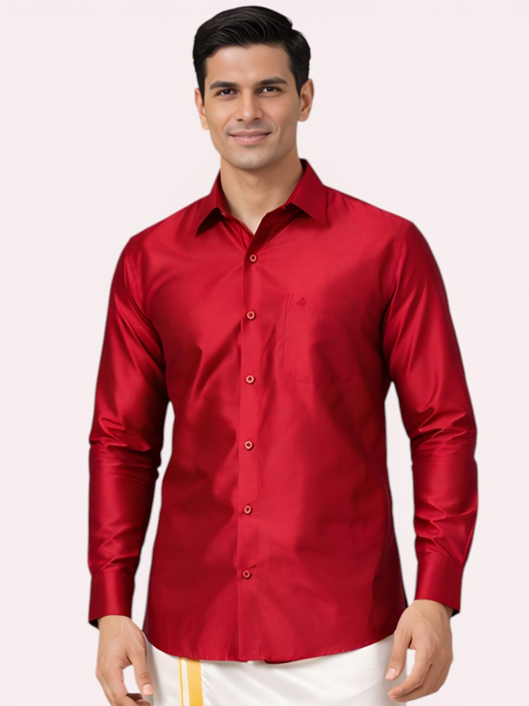 TATTVA Men Classic Slim Fit Solid Ethnic Shirt
