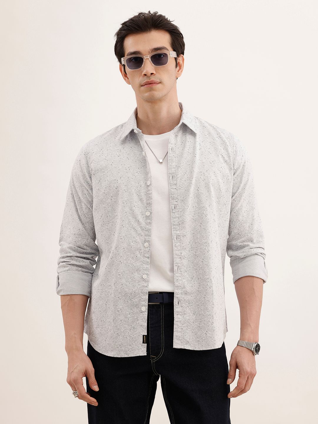 WROGN Printed Pure Cotton Casual Shirt