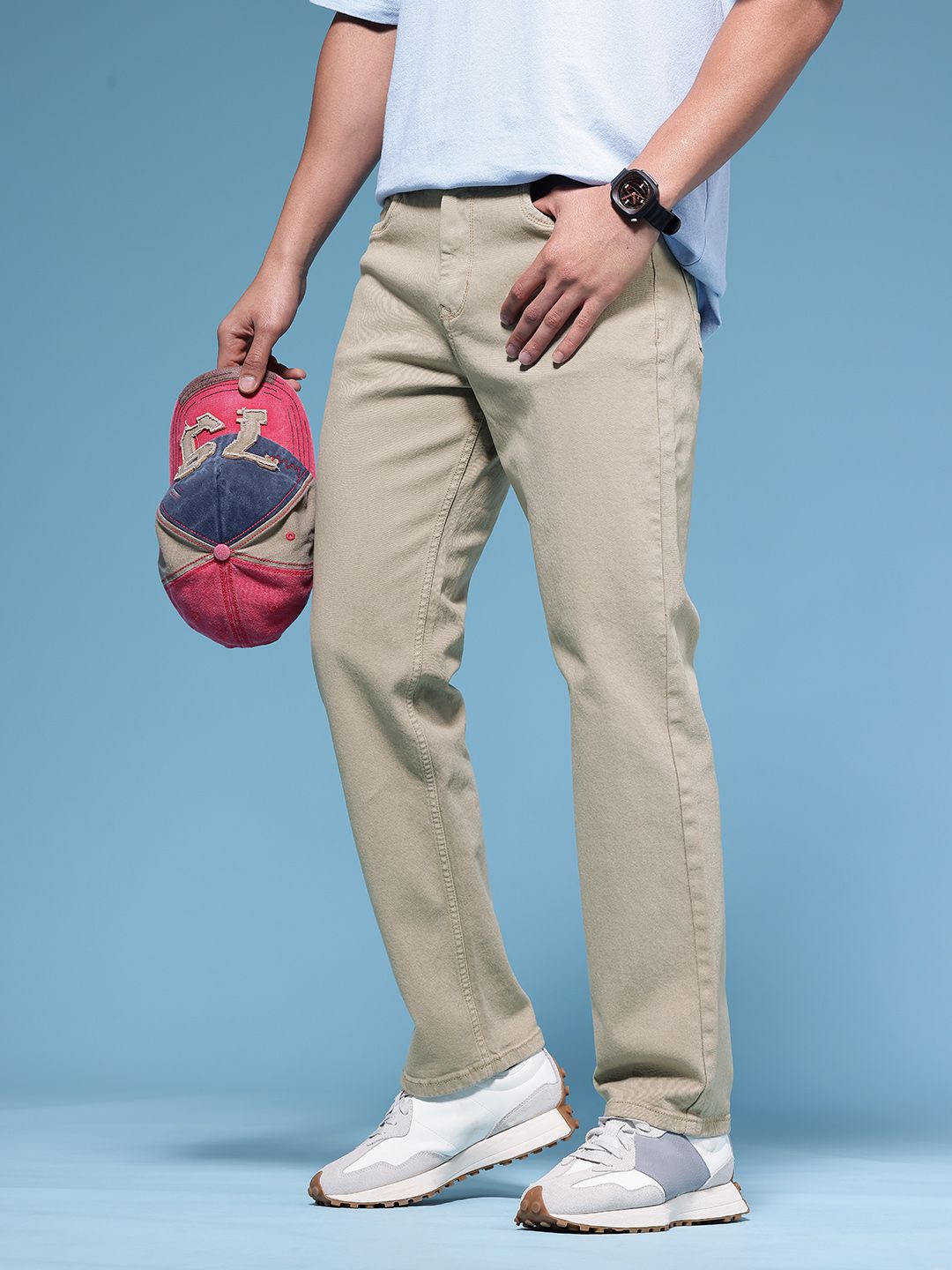 HERE&NOW Men Straight Fit Mid-Rise Stretchable Jeans