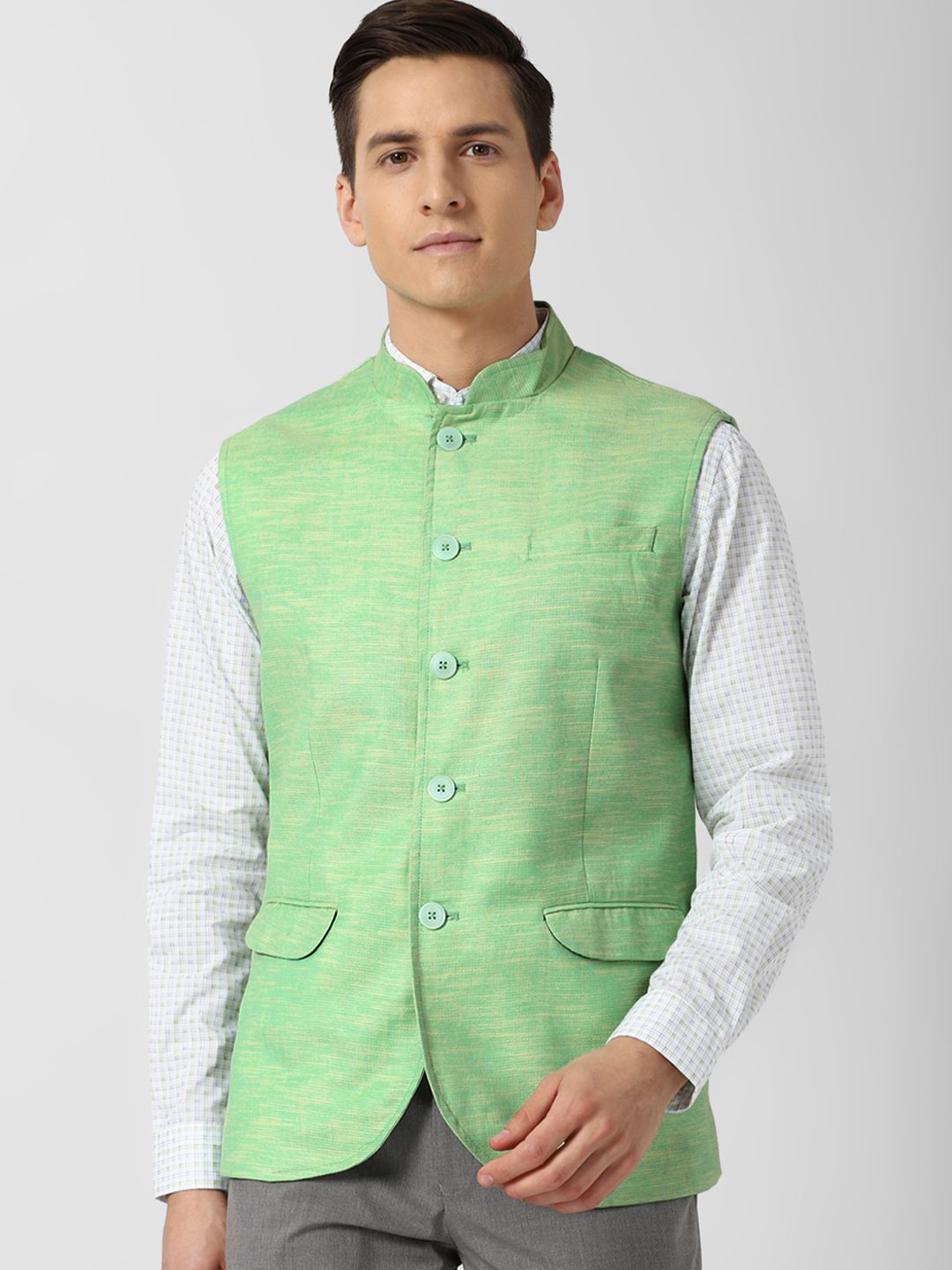Peter England Elite Woven Nehru Jackets