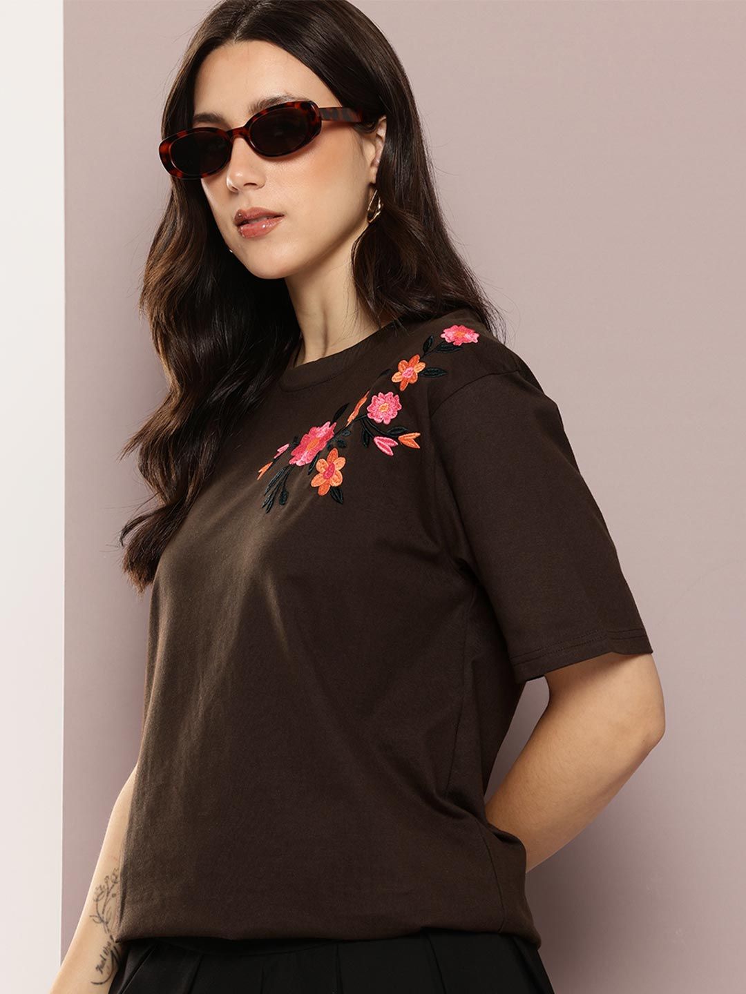 DILLINGER DILLINGER Women's Oversized Embroidery Tshirt