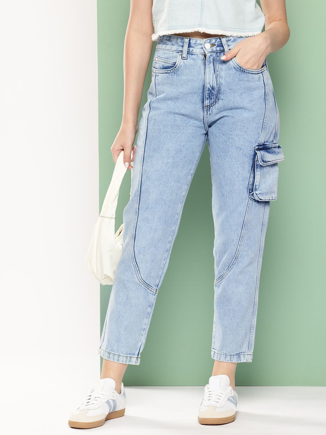 Killer Killer Women Mom Fit Cargo Style Jeans