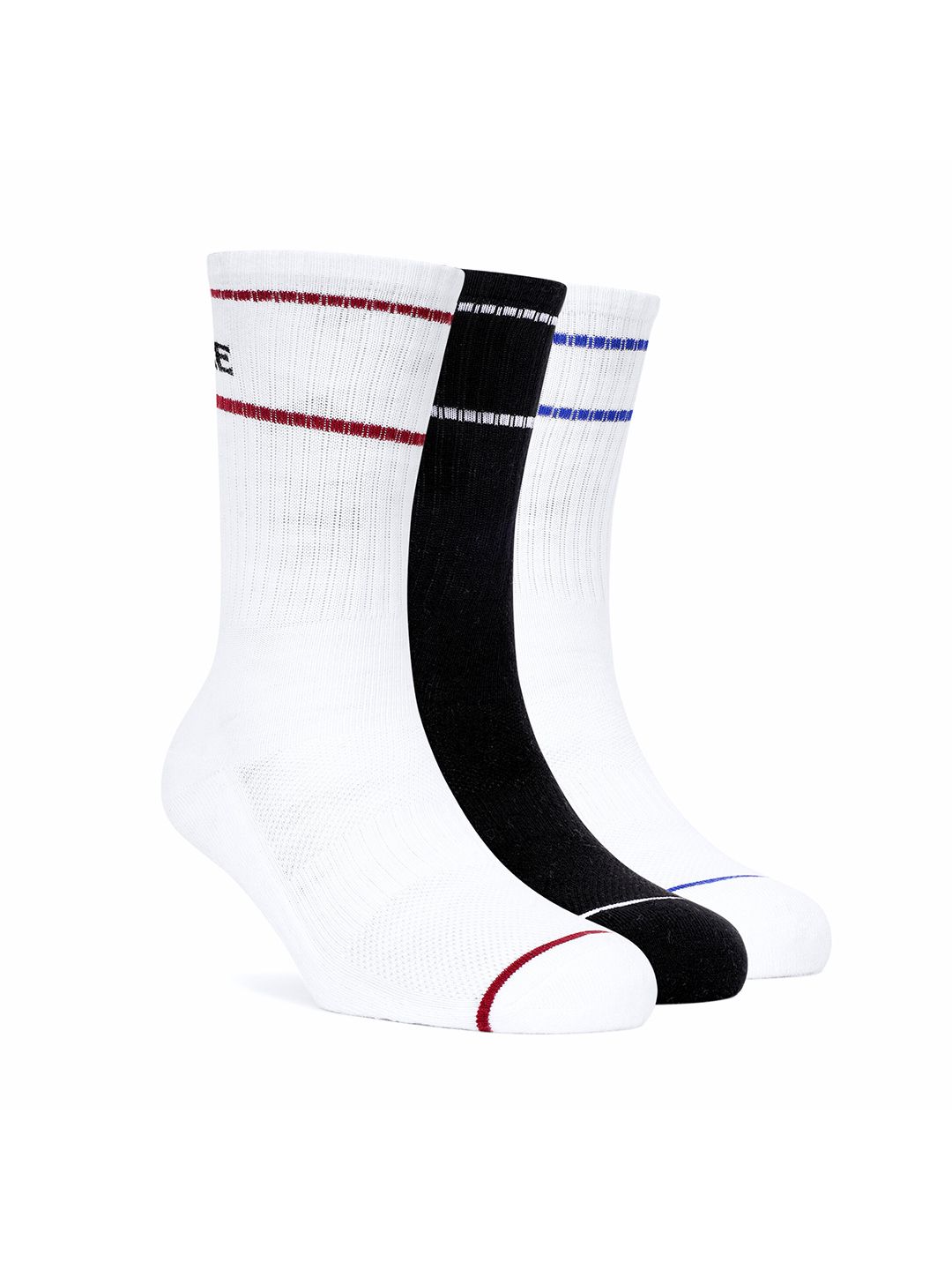 Soxytoes Unisex Pack of 3 Word Cotton Athletic Calf-Length Socks Soxy Pump Box