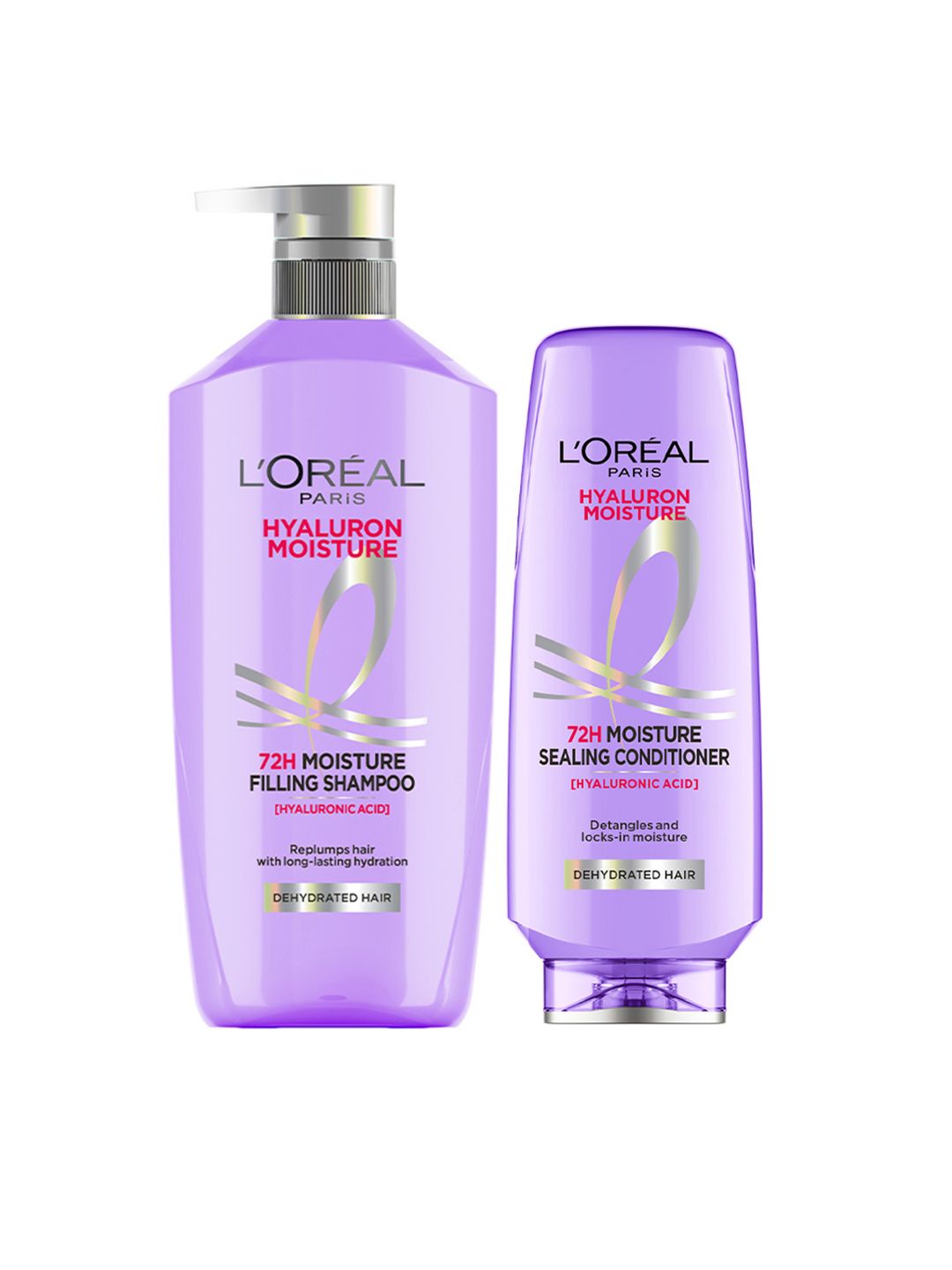 LOreal LOreal Paris Hyaluron Moisture Shampoo 650ml & Conditioner 175ml Combo for Frizz-free Hair