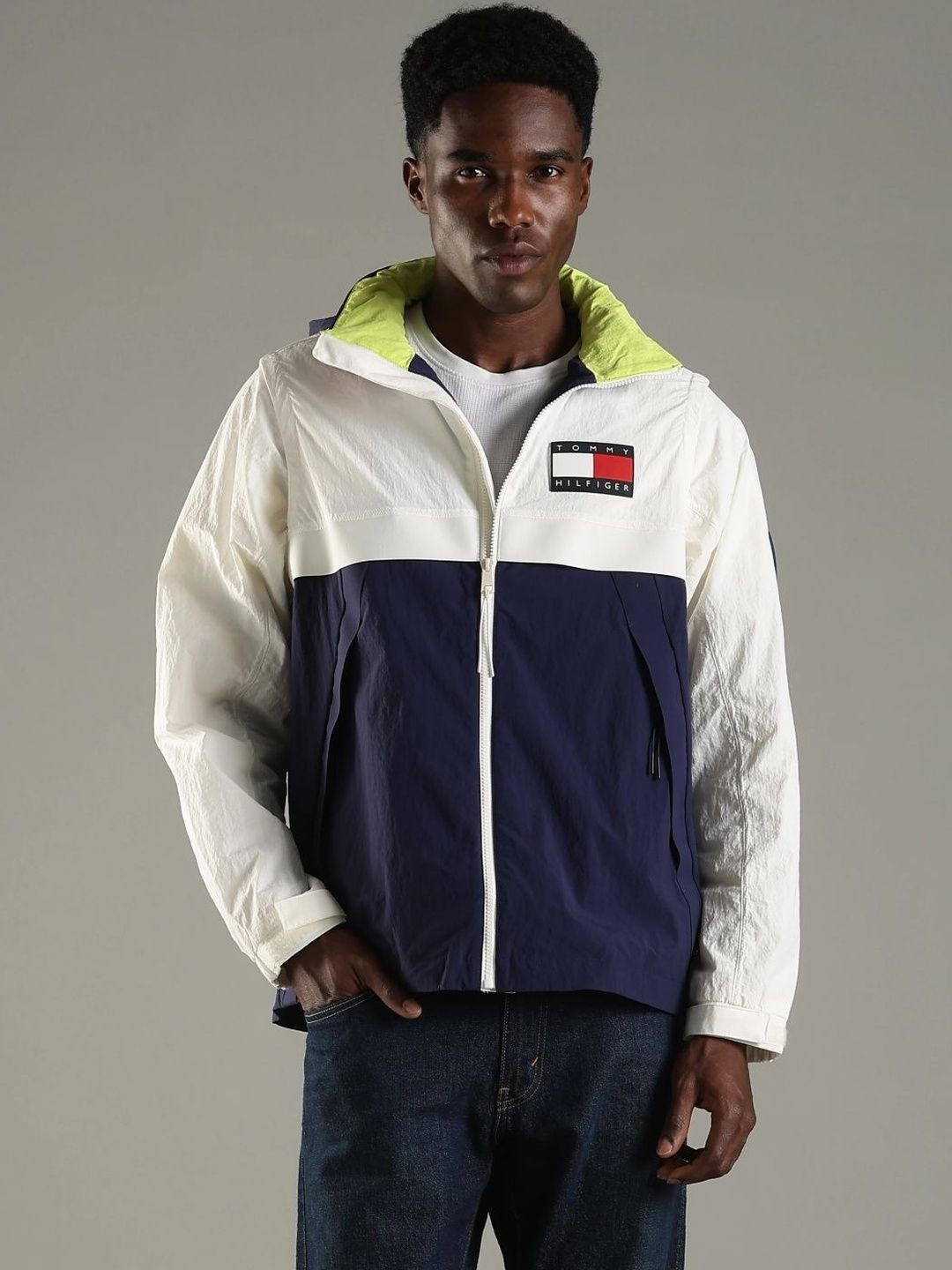 Tommy Hilfiger Men Colourblocked Open Front Jacket