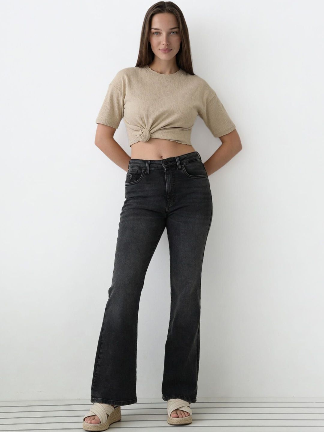 Women Bootcut High-Rise Jeans U.S. Polo Assn. Women Women Bootcut High-Rise Light Fade Stretchable Jeans