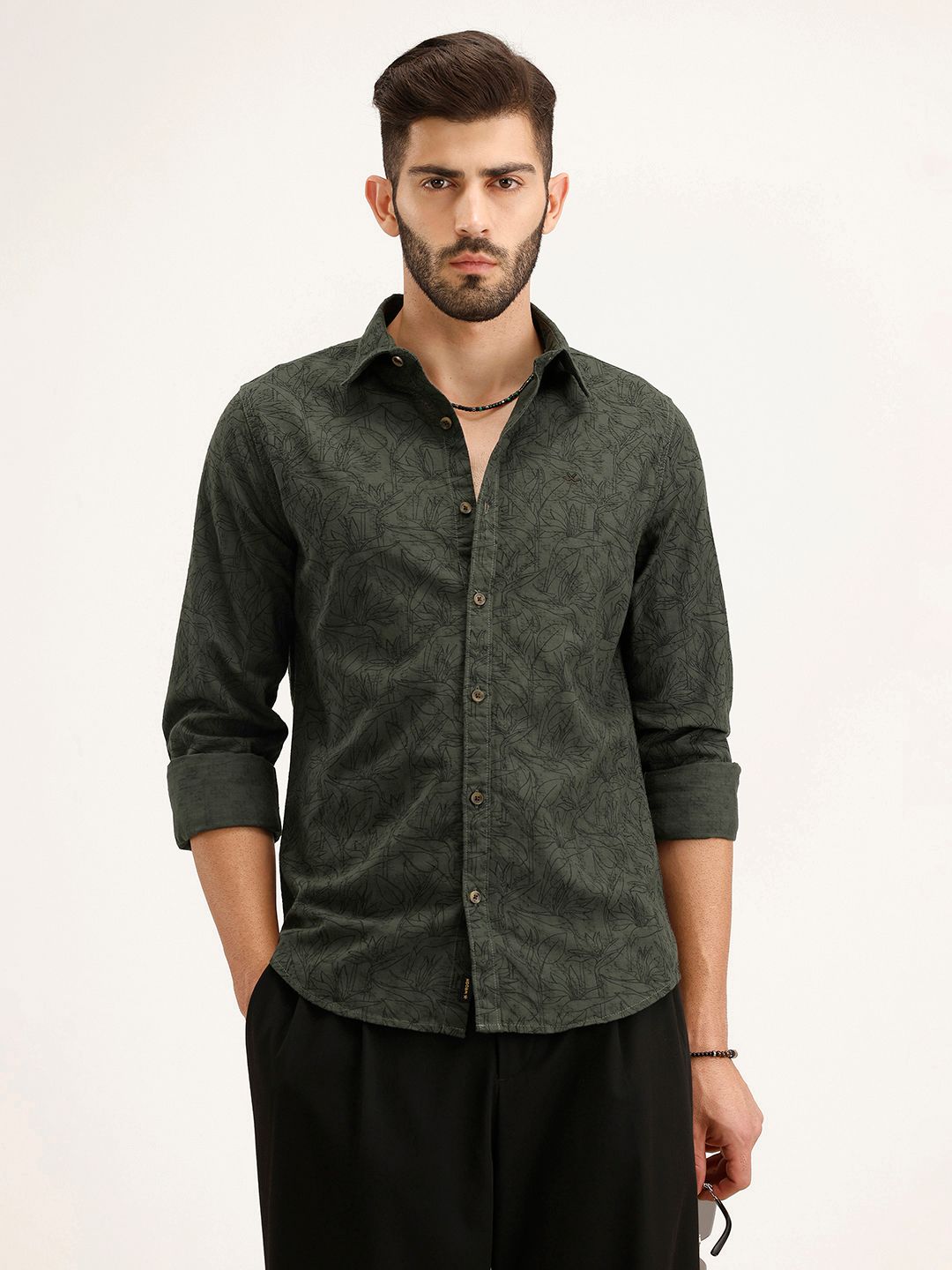 WROGN Floral Printed Pure Cotton Casual Shirt