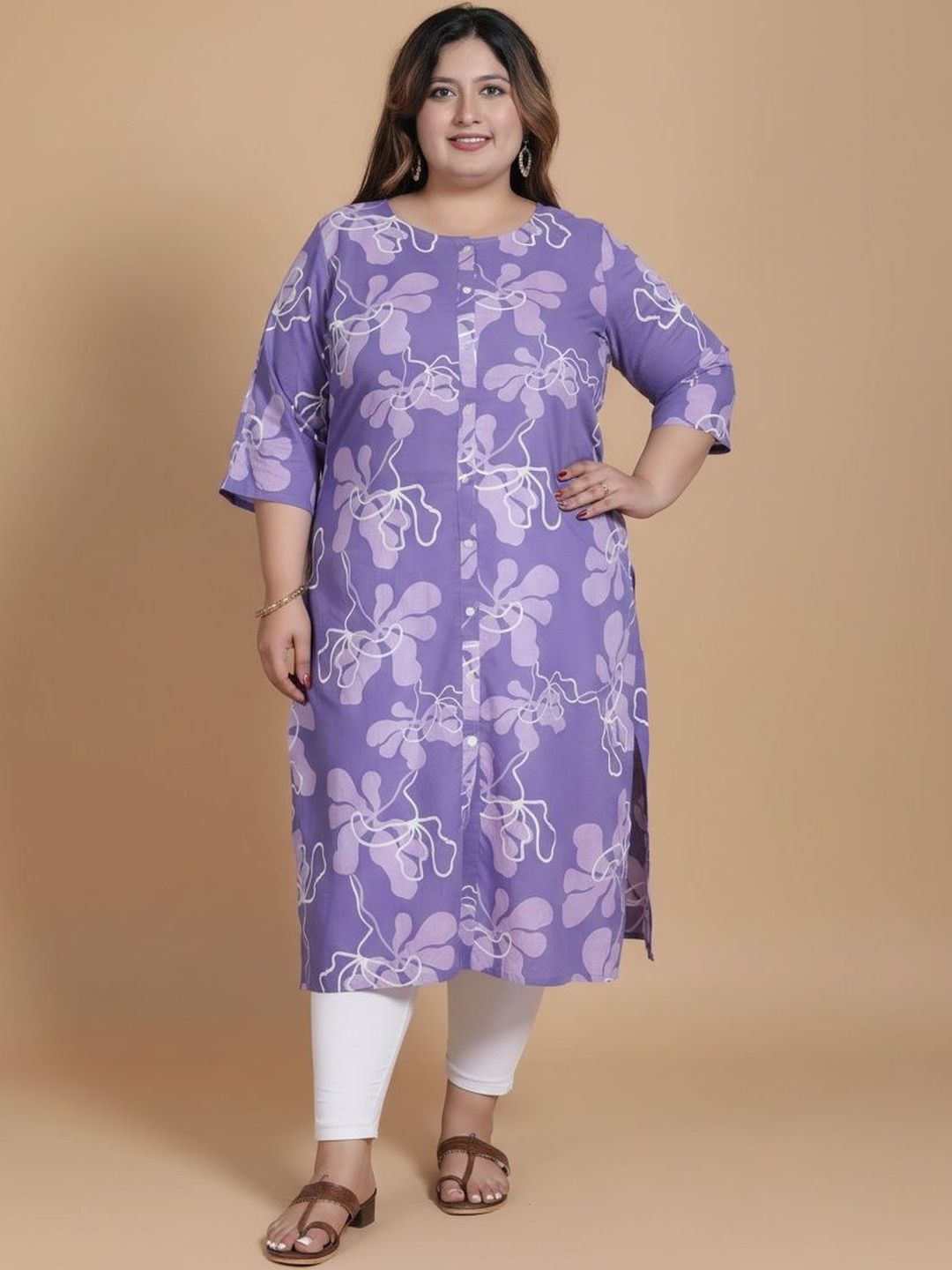 Sztori Women Floral Printed Block Print Kurta