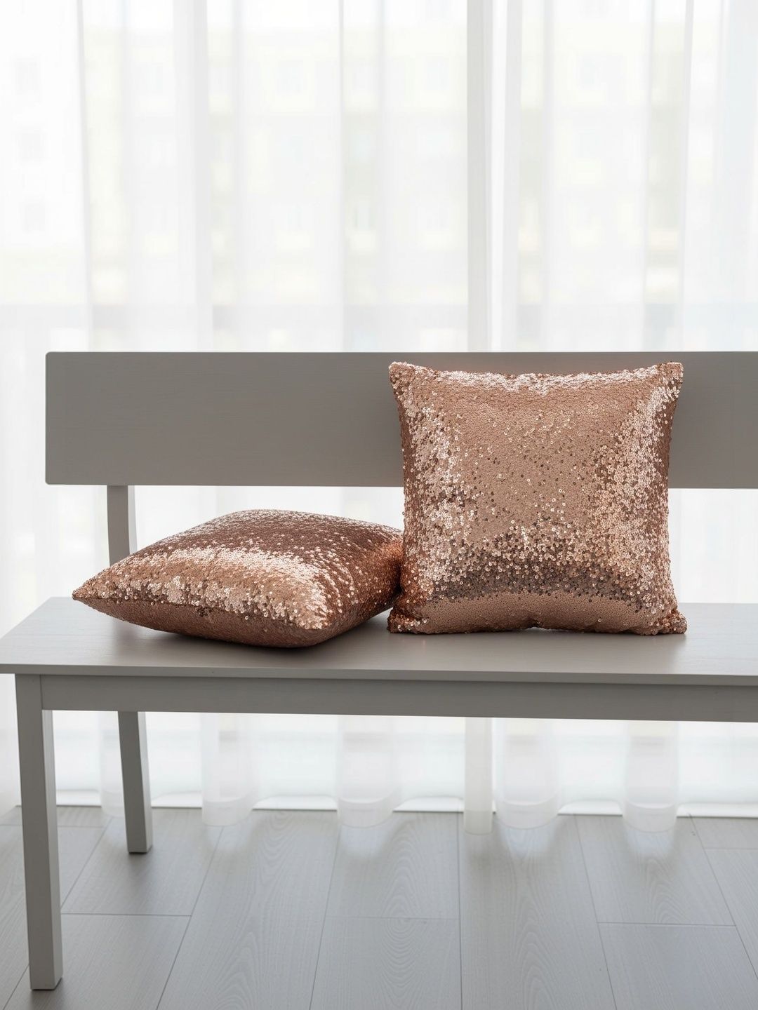 Themes Furnishings & Decor Themes Furnishings & Decor Peach-Coloured Set of 2 Cushion Covers