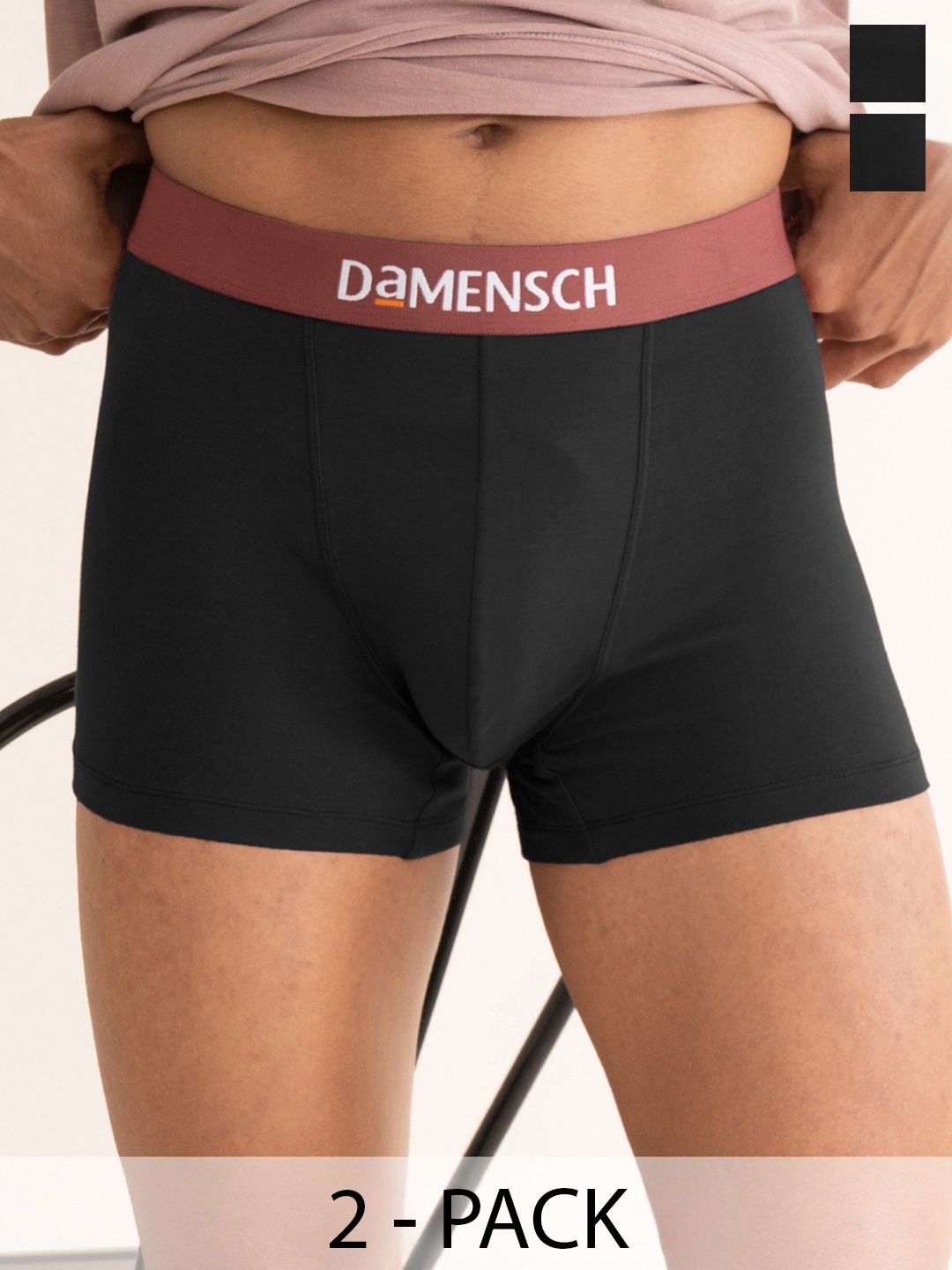 DAMENSCH Pack Of 2 Mid Rise Anti Odor Stretchable Trunk TK1089-MX2328