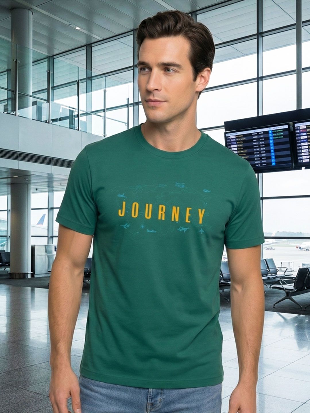 NOBERO Men Printed Pure Cotton T-shirt