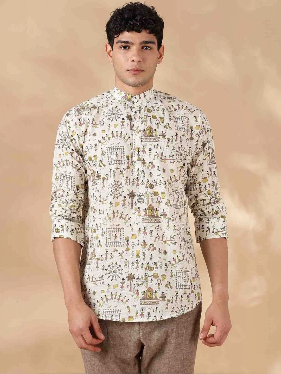Anouk Men Paisley Printed Handloom Kurta