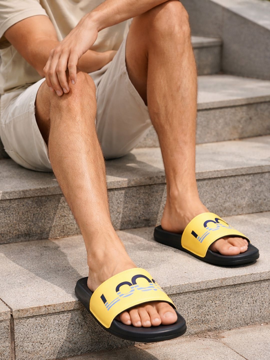 LOQO Men Printed Sliders