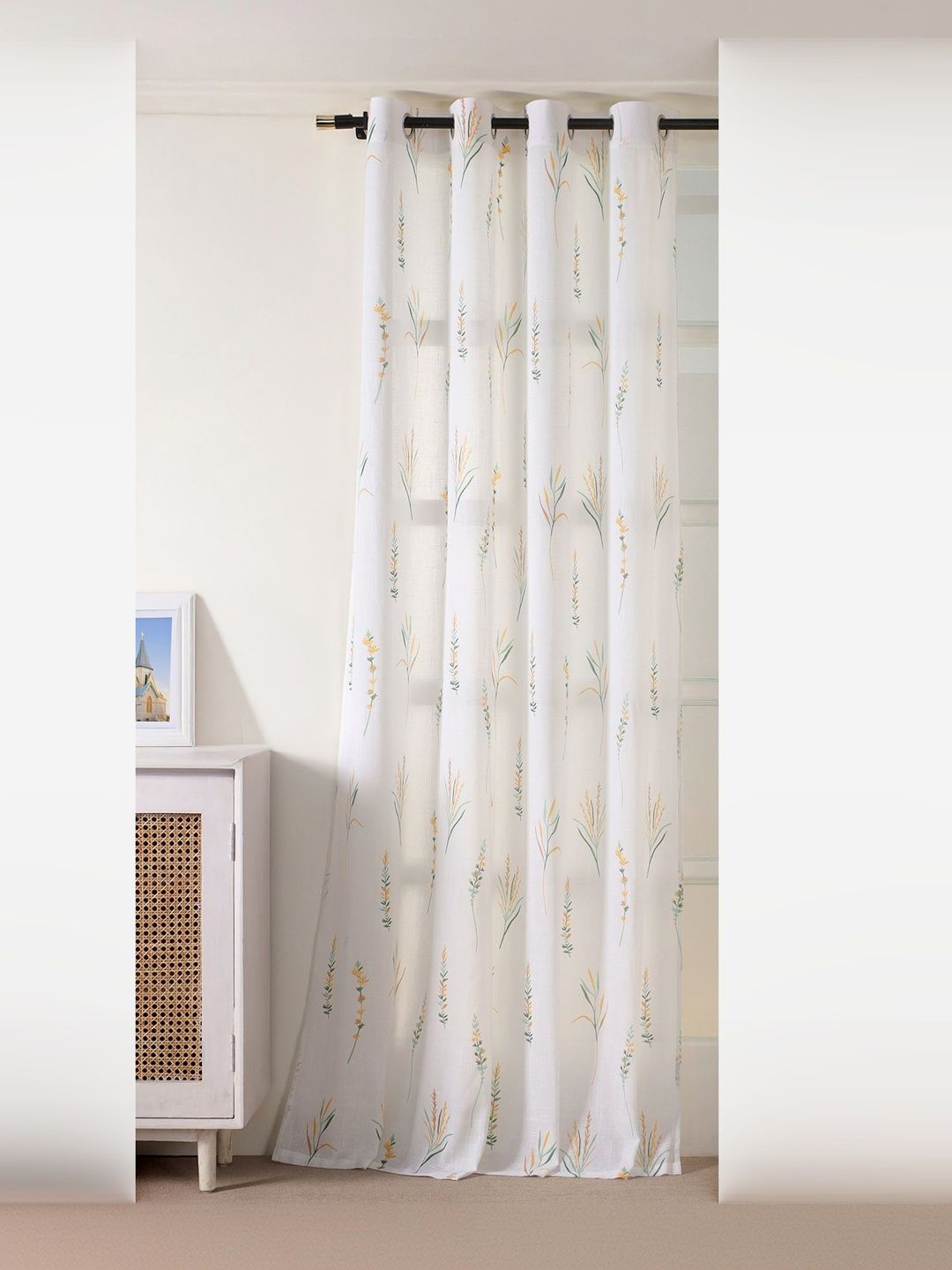 HOMEMONDE Multicoloured Set of 2 Floral Sheer Window Regular