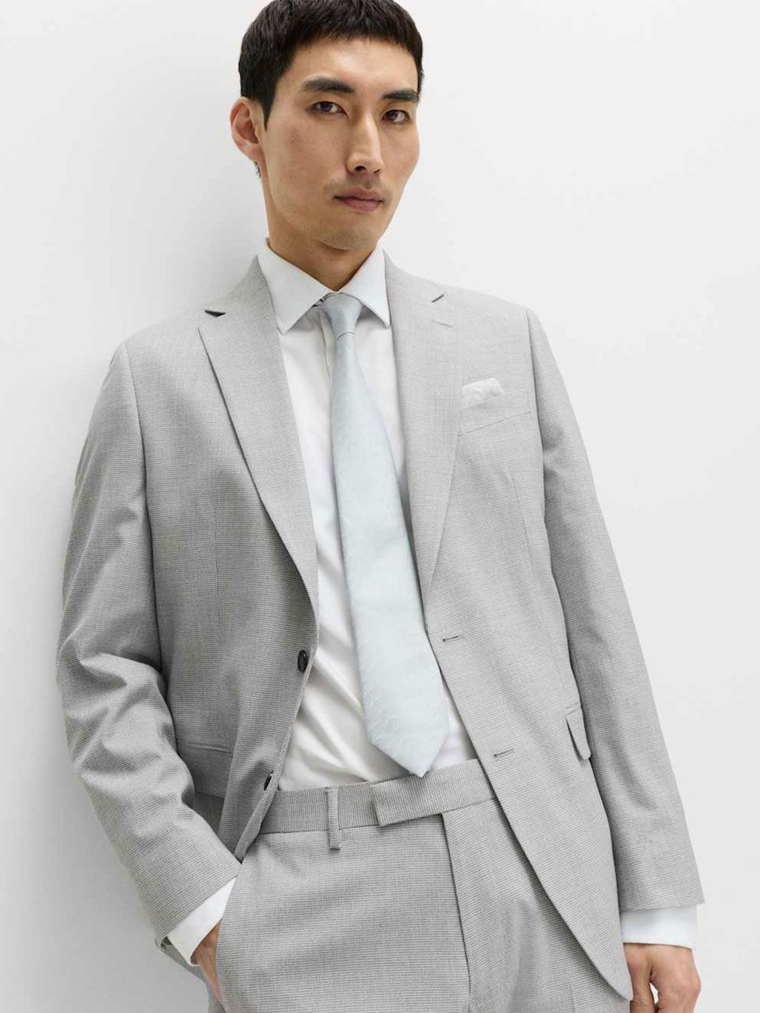 Marks & Spencer Notched Lapel Single-Breasted Tailored Fit Blazers