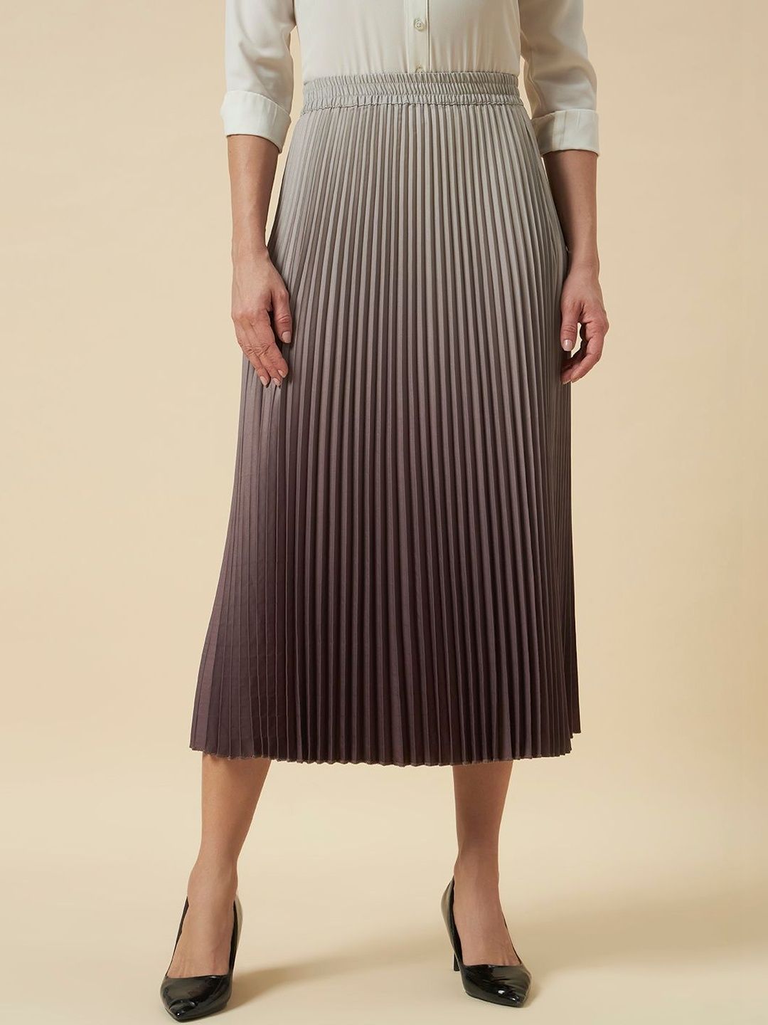 Buy Chemistry Women Crepe Midi Flared Skirt - Skirts for Women