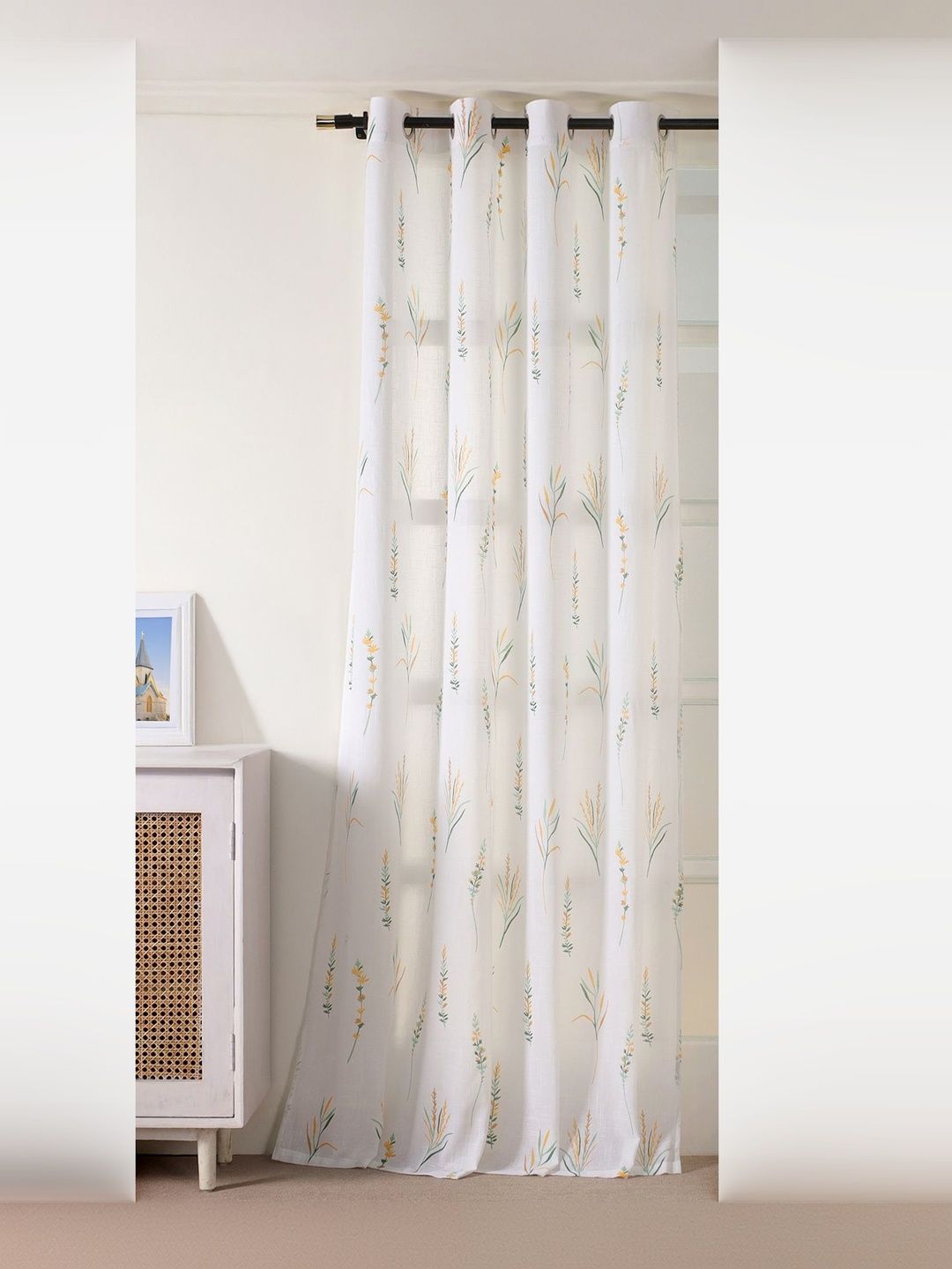 HOMEMONDE Multicoloured Set of 2 Floral Sheer Window Regular