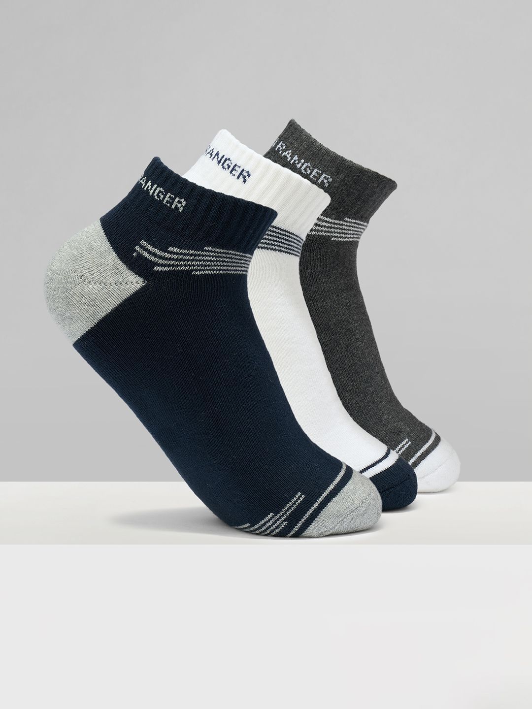 Urban Ranger by pantaloons Men Pack of 3 Cotton Blend Assorted Socks