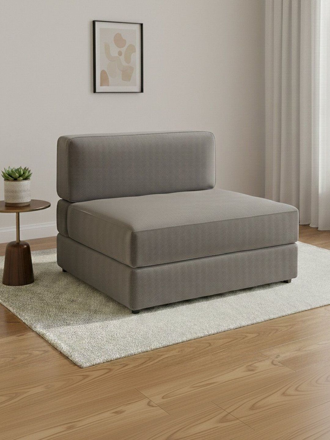 Pum Pum Grey Leatherette 2 Inflatable Sofa Cum Bed