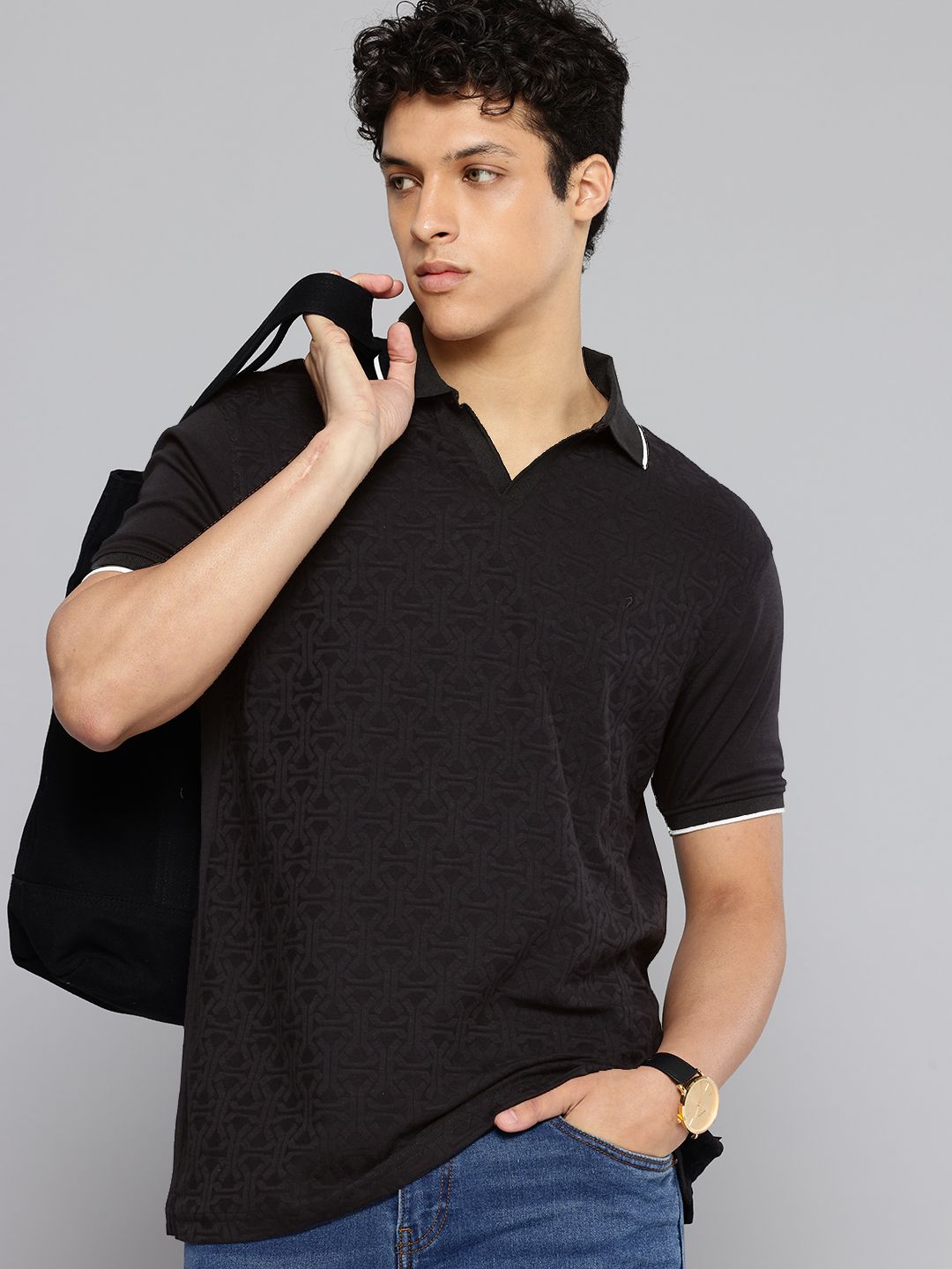 Indian Terrain Polo Collar Knitted T-shirt