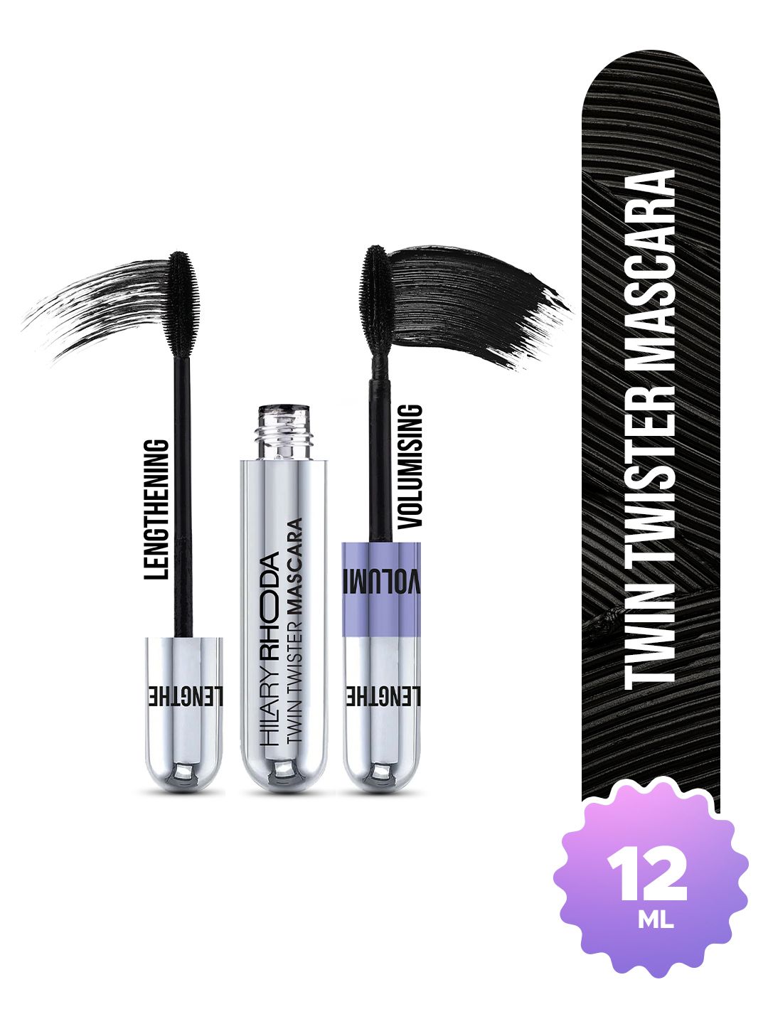 Hilary Rhoda Hilary Rhoda Twin Twister Waterproof & Smudge-Proof Formula Mascara- 12 ml- Black