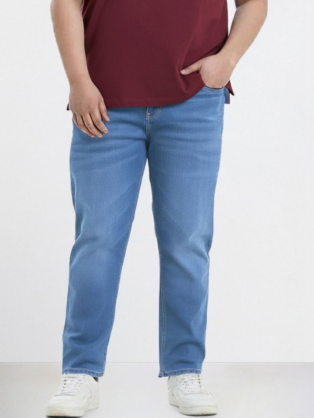 The Indian Garage Co Men Slim Fit Mid-Rise Stretchable Jeans