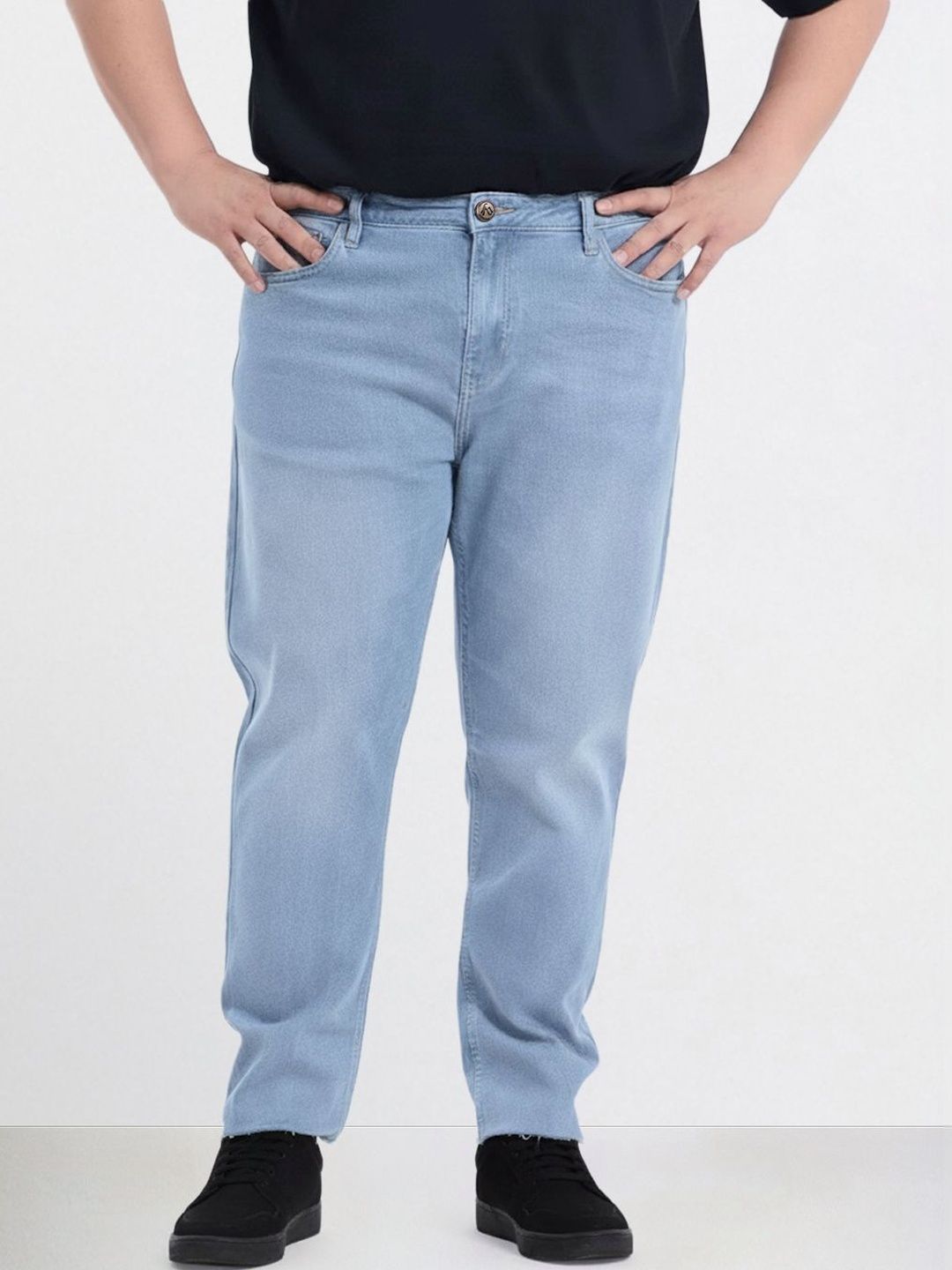 The Indian Garage Co Men Slim Fit Mid-Rise Light Fade Stretchable Jeans