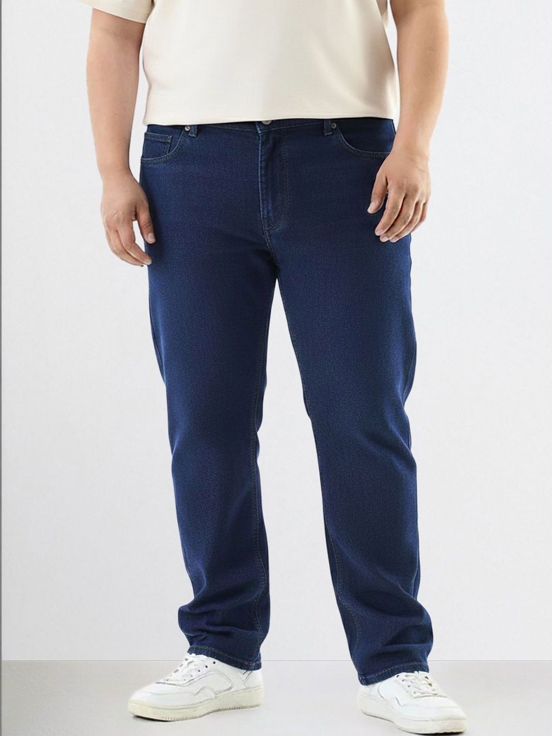 The Indian Garage Co Men Slim Fit Mid-Rise Light Fade Stretchable Jeans