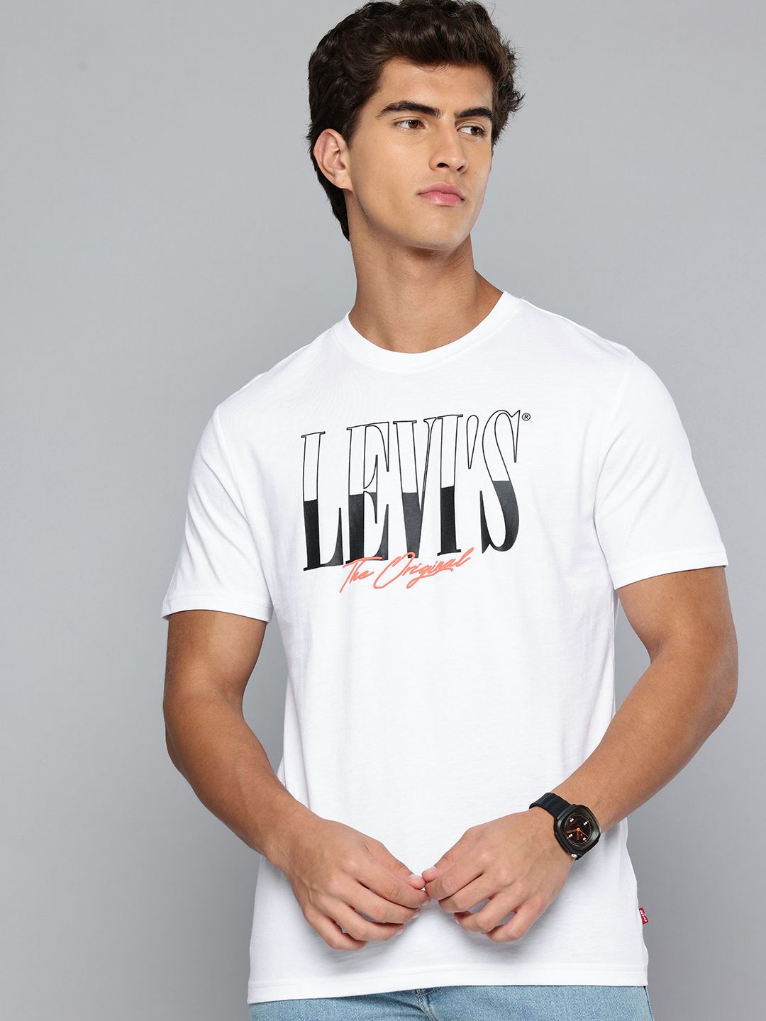 Levis Typography Printed Pure Cotton Slim Fit T-shirt