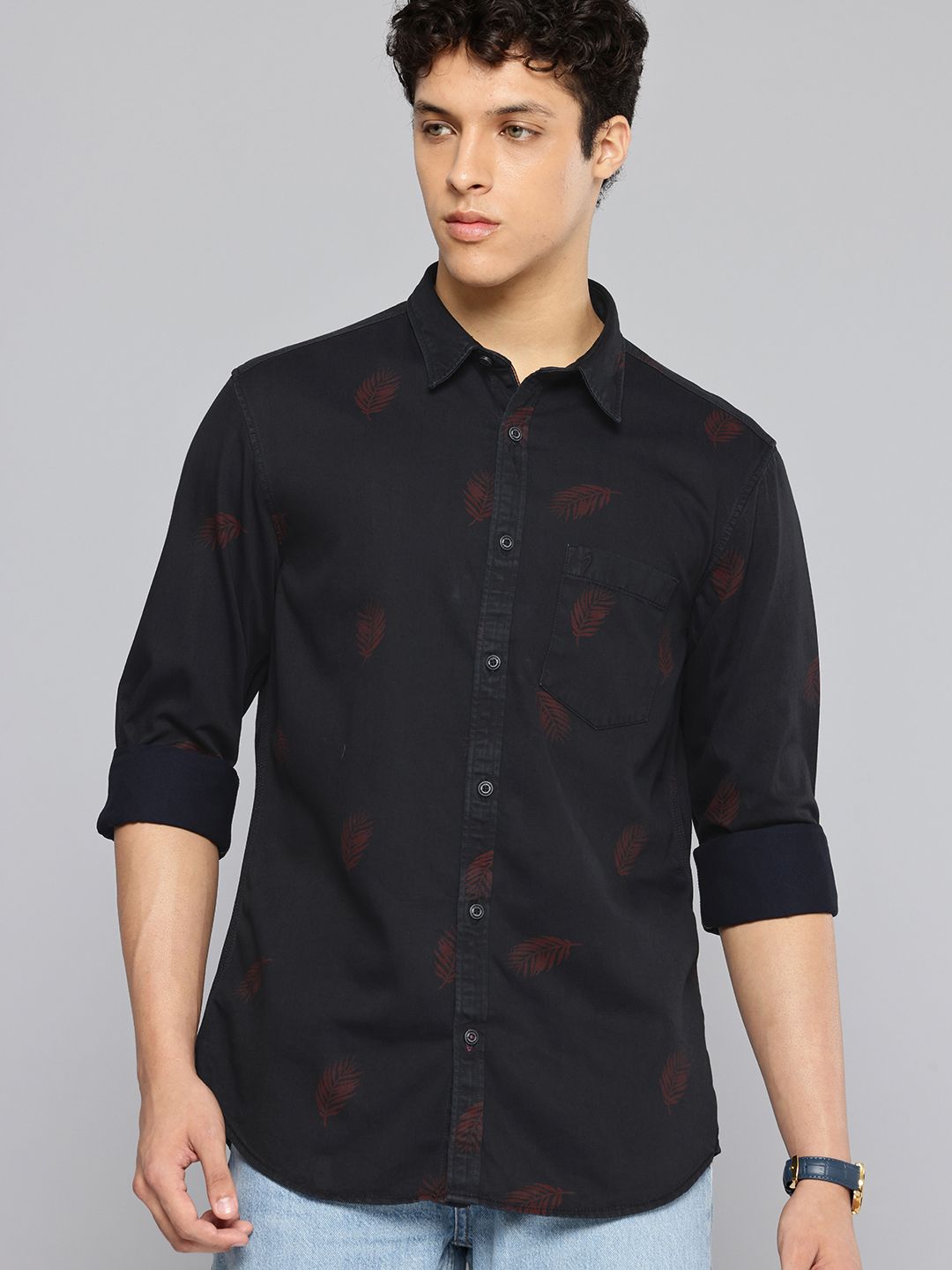 Indian Terrain Indian Terrain Men Slim Fit Printed Casual Shirt