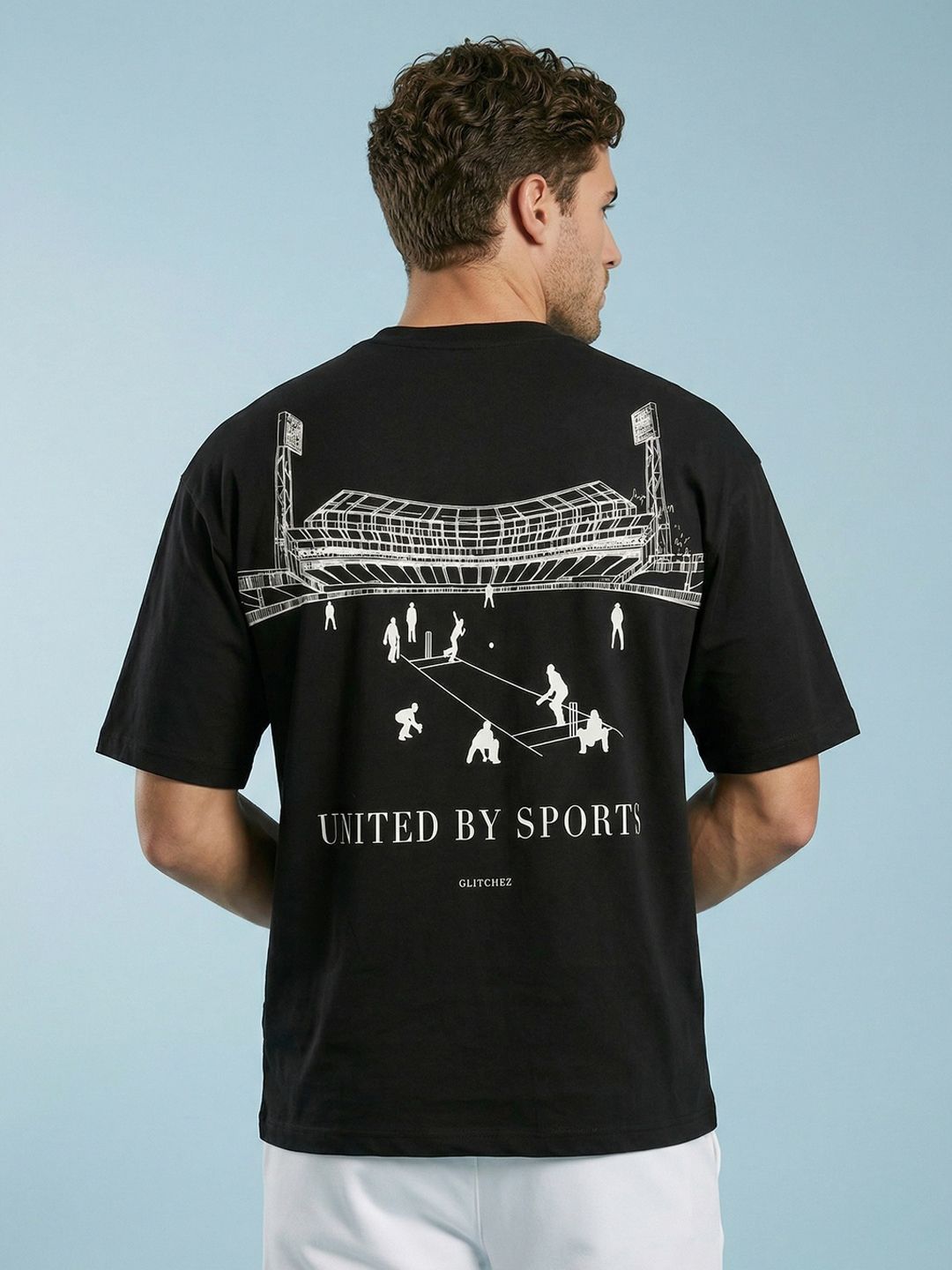 SPORT STREET by glitchez Graphic Printed Drop-Shoulder Sleeves Oversized Fit T-shirt