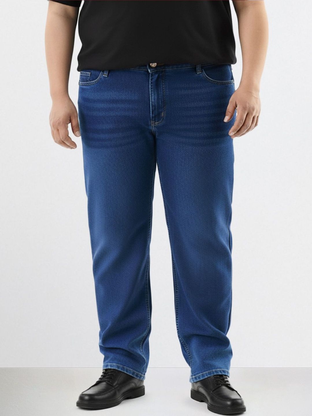 The Indian Garage Co Men Slim Fit Mid-Rise Light Fade Stretchable Jeans