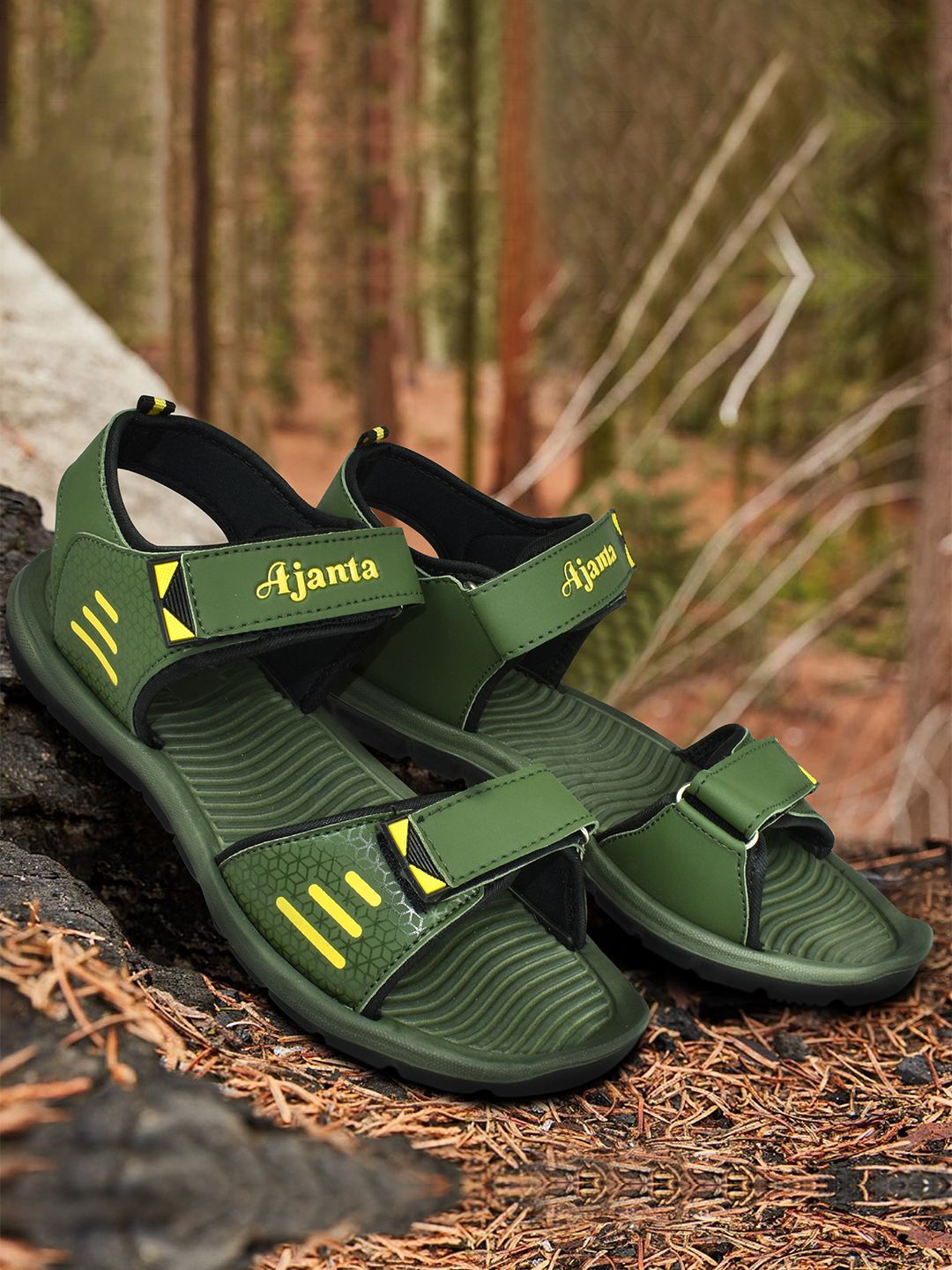 Ajanta Men Textured Sports Sandal