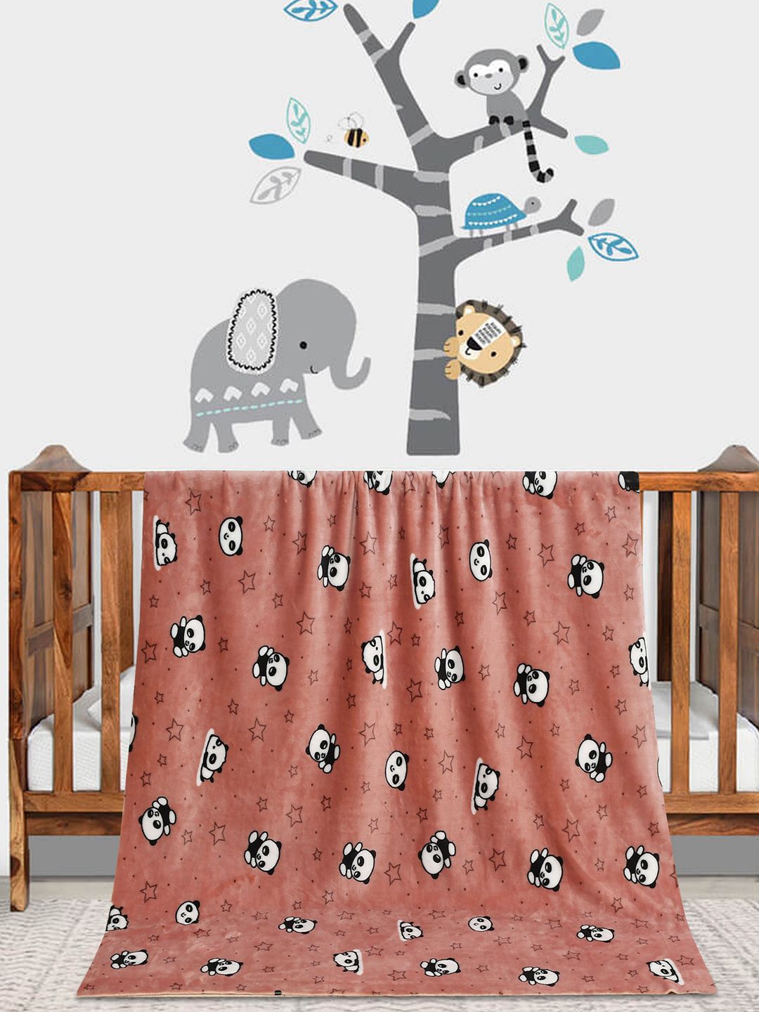 Florida Florida Flannel Baby Brown Abstract Printed Summer 300 GSM Microfiber Blanket