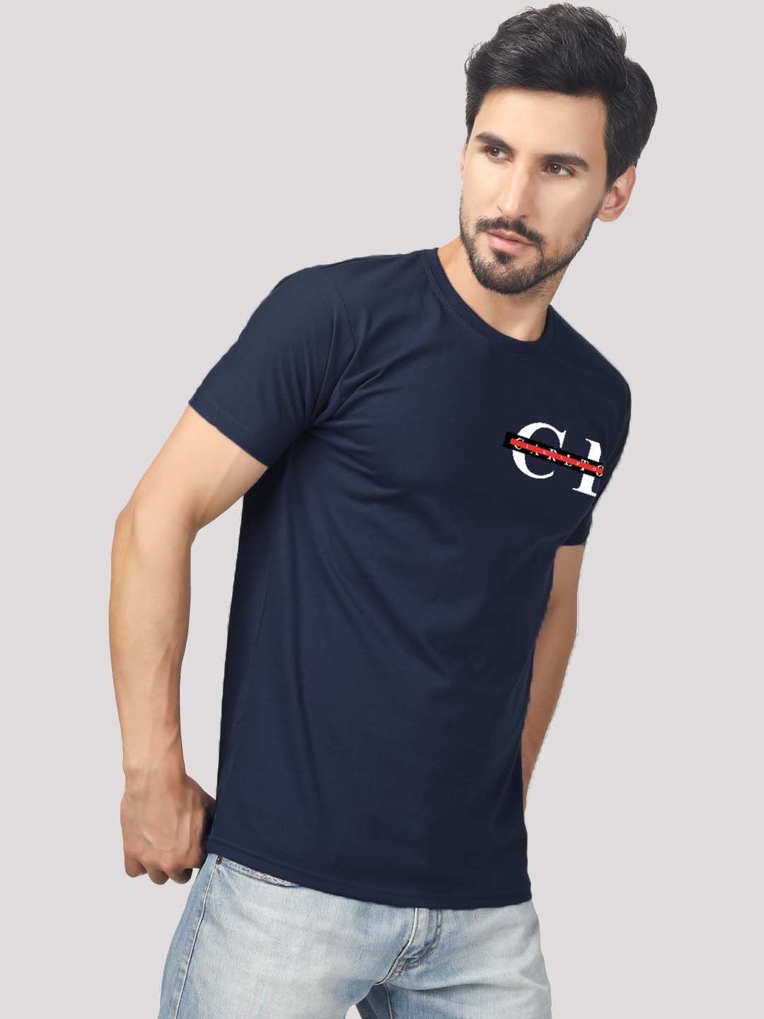 Greylongg Men Brand Logo T-shirt