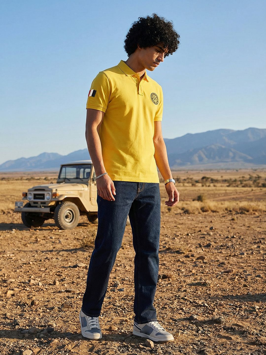 The Roadster Life Co. Polo Collar Applique T-shirt