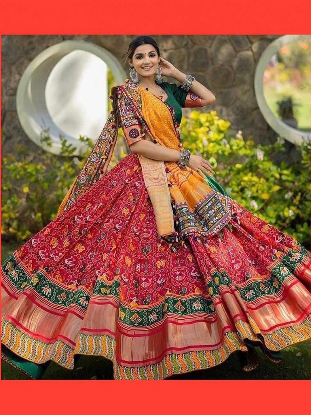 Shubh-Viyan Textiles Mukaish Semi-Stitched Lehenga & Blouse With Dupatta