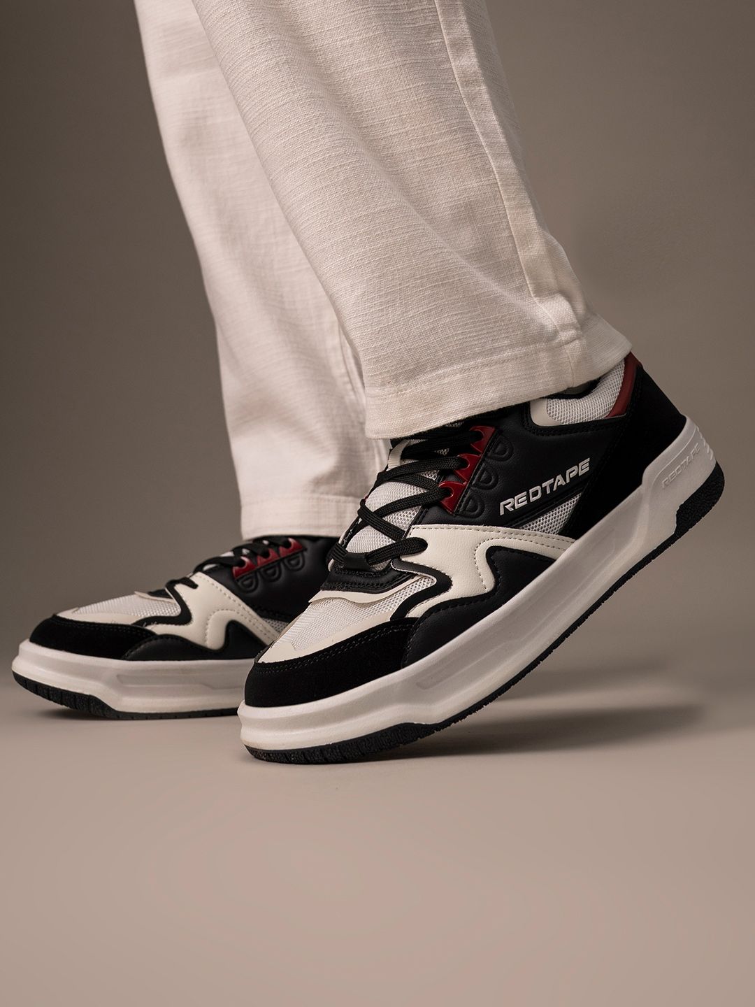 Red Tape Men Colourblocked PU Sneakers