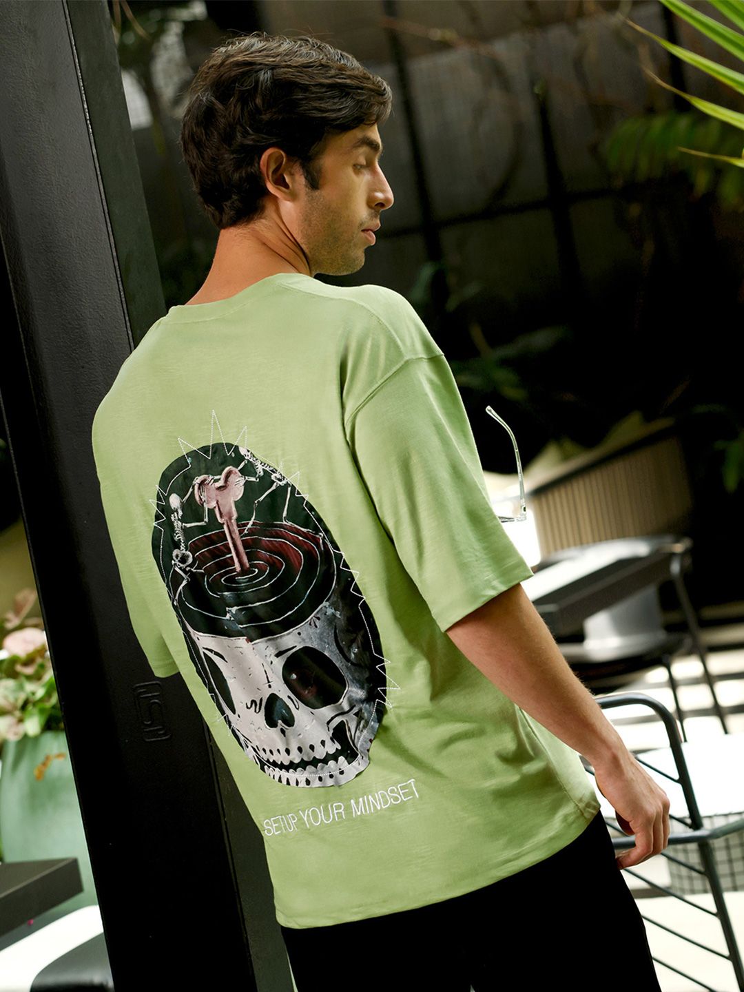 CAHOOT Men Printed Drop-Shoulder Sleeves T-shirt