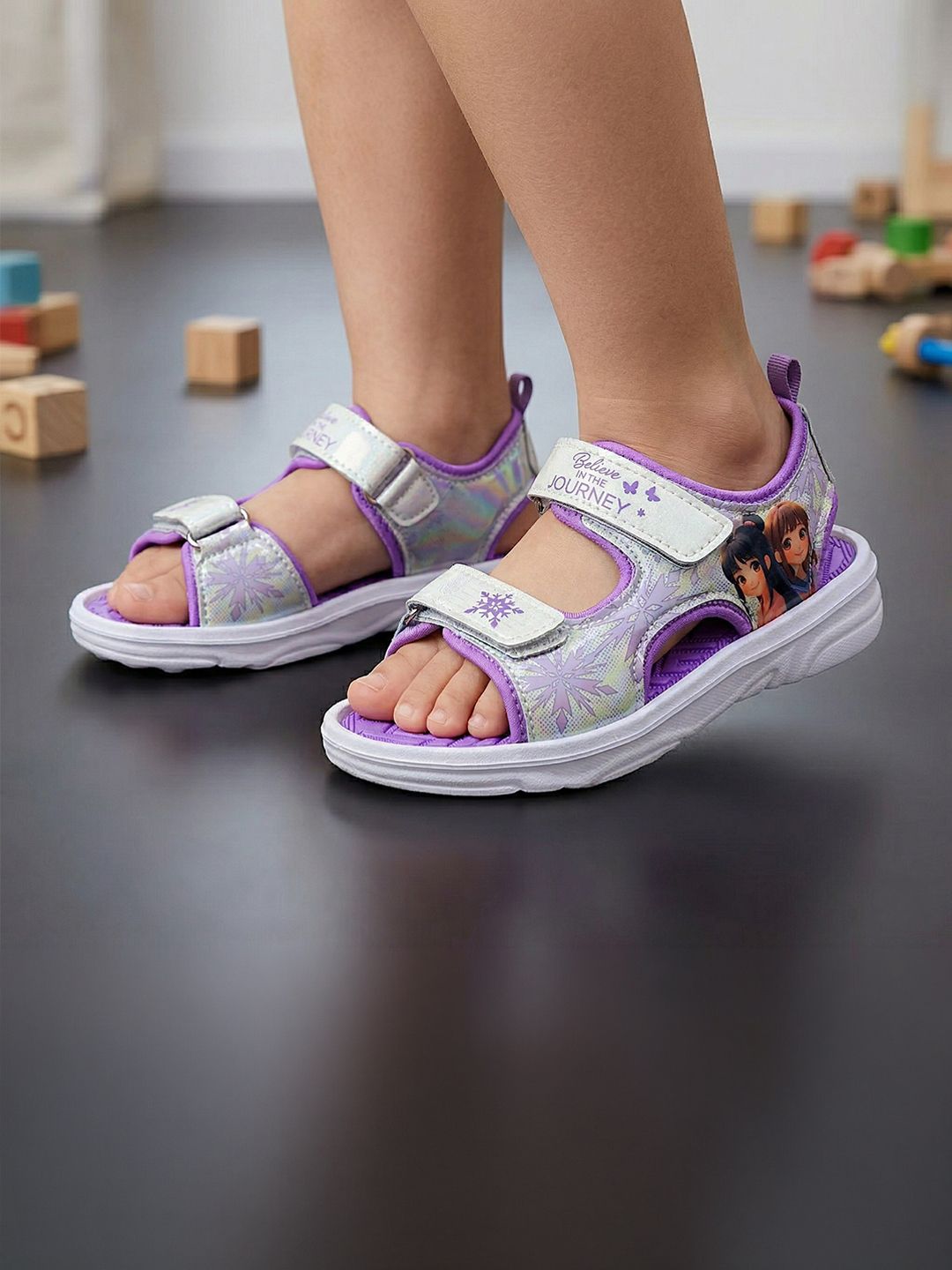 Green Comfort Girls Leather Comfort Sandals