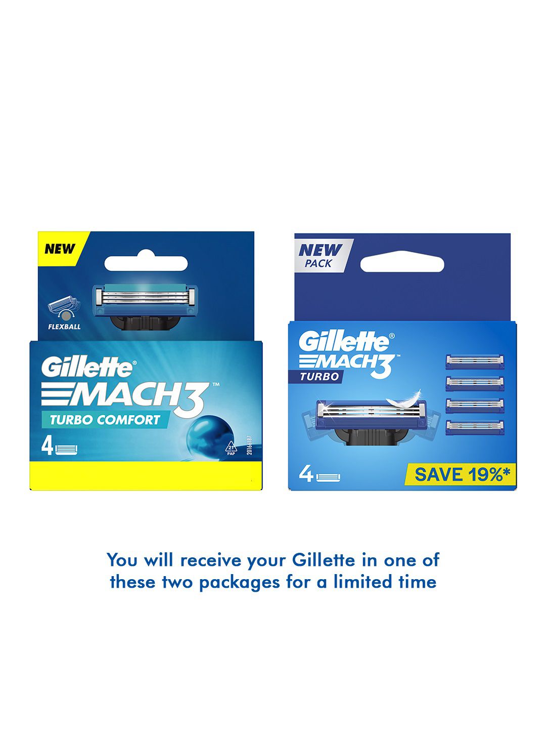 Buy Gillette Mach 3 Turbo Manual Shaving Razor Blades - 4 pcs