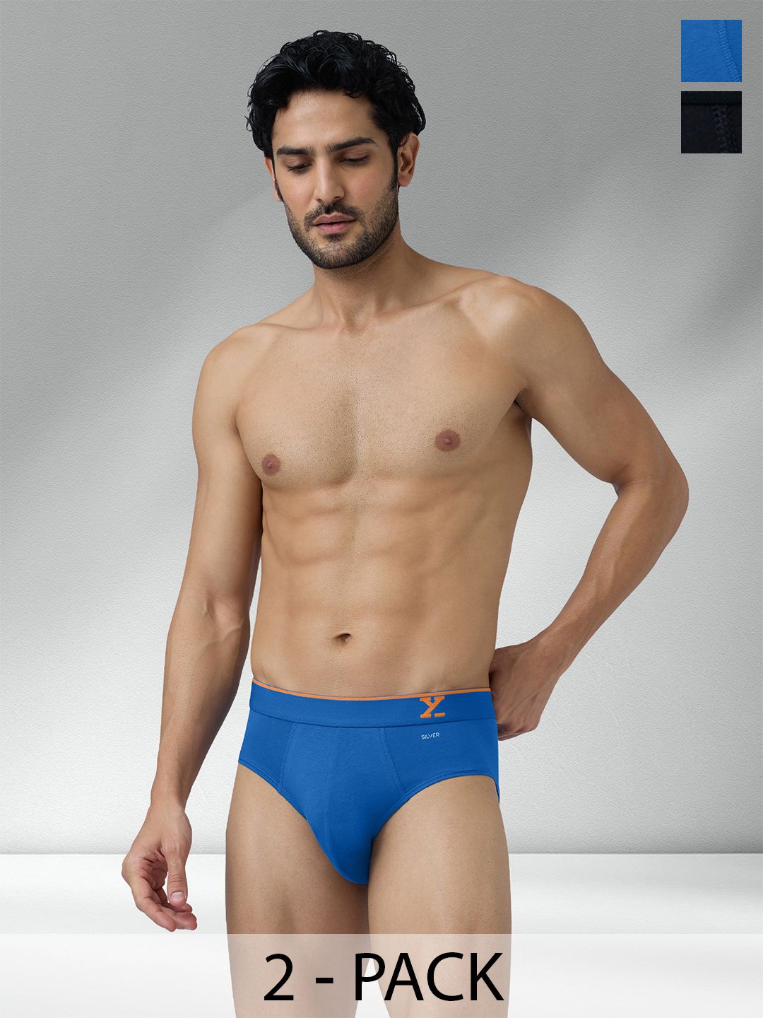 XYXX Men Pack of 2 Traq Silver Cotton Trunk